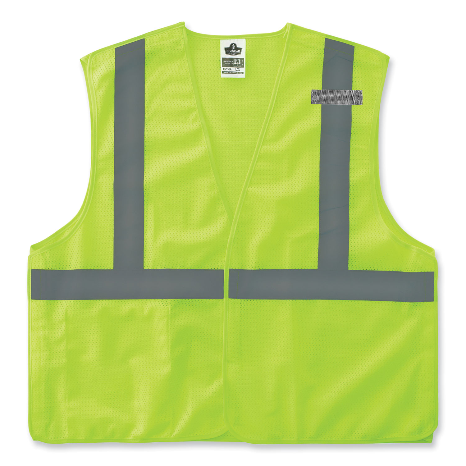 ergodyne® GloWear 8215BA-S Single Size Class 2 Economy Breakaway Mesh Vest, Polyester, X-Large, Lime