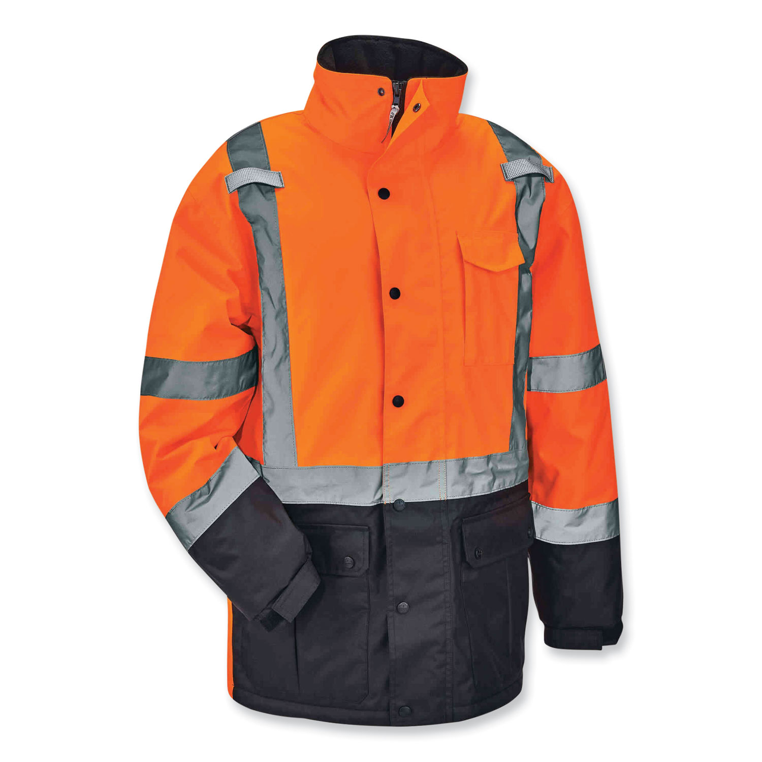 GloWear 8384 Class 3 Hi-Vis Quilted Thermal Parka, Medium, Orange