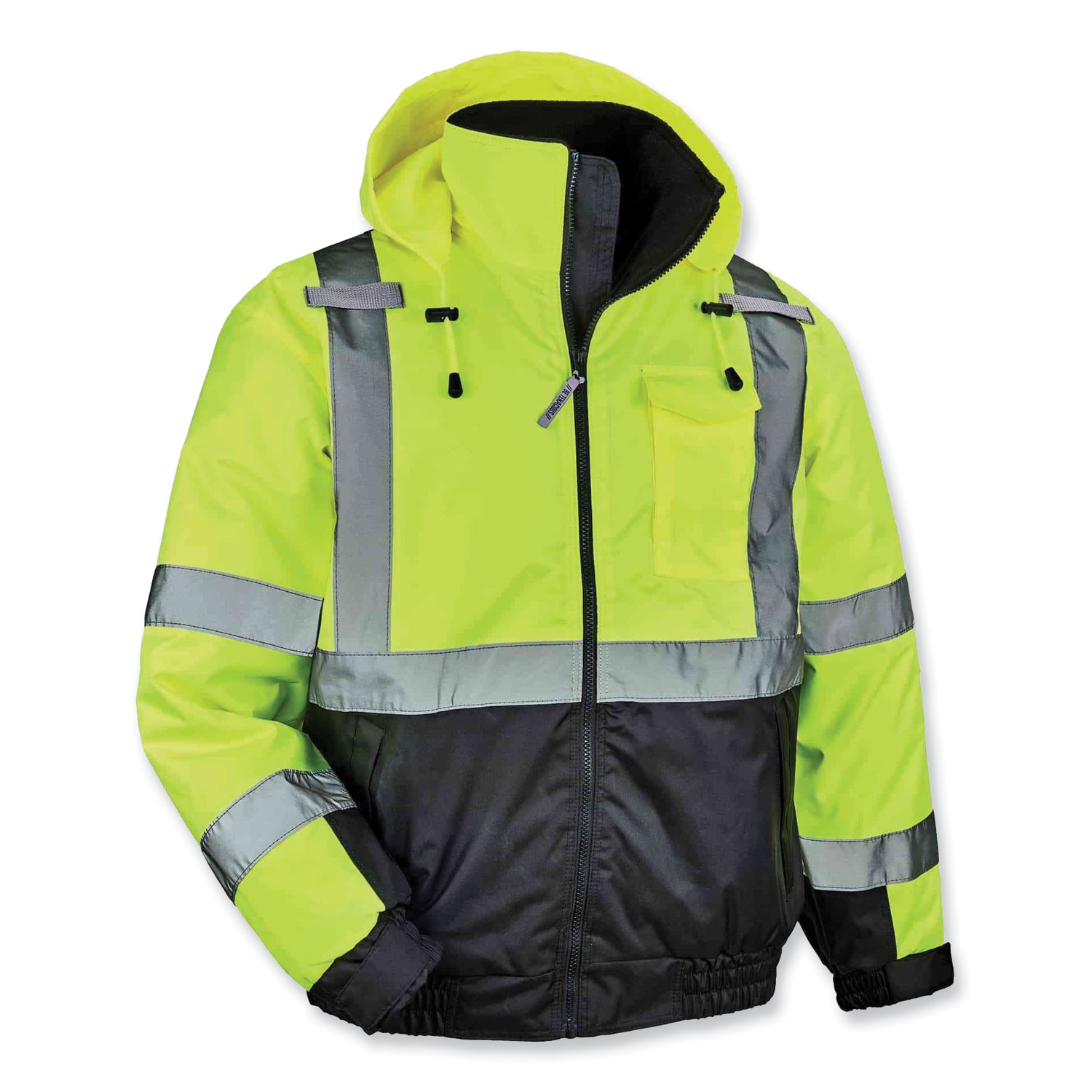 GloWear 8377 Class 3 Hi-Vis Quilted Bomber Jacket, Lime, Small