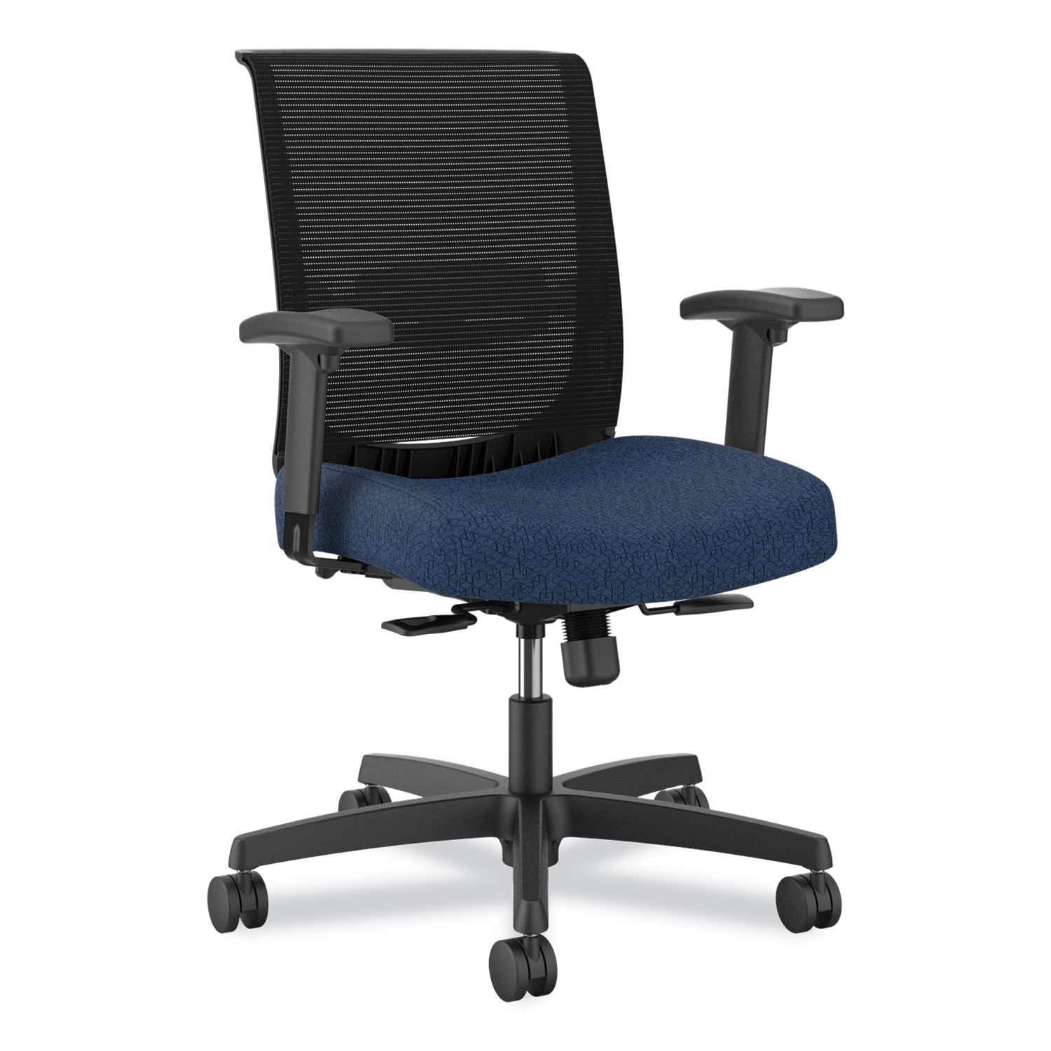 HON® Convergence Mid-Back Task Chair, Supports Up to 275 lb, 16.5 to 21 Seat Height, Navy Seat, Black Back, Black Frame