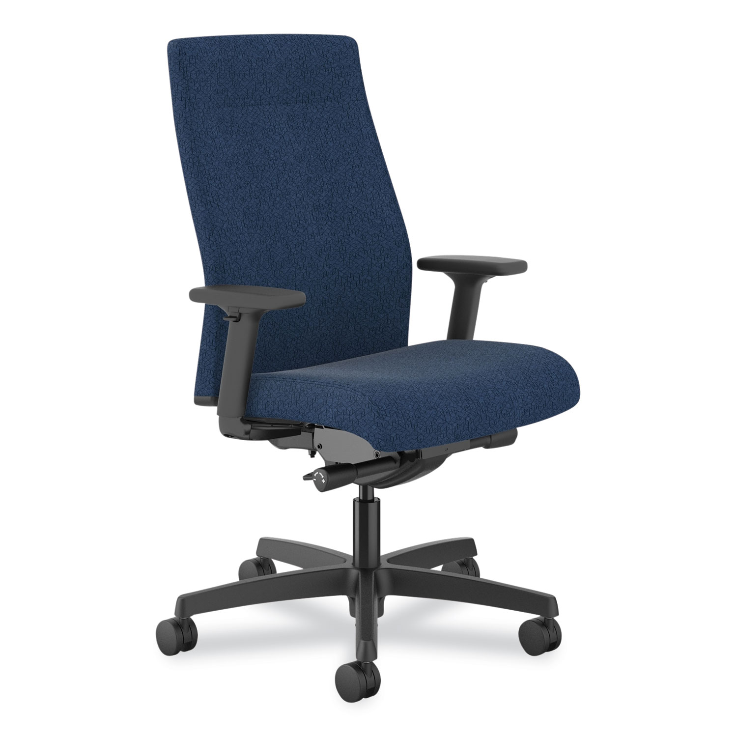 Ignition 2.0 Upholstered Mid-Back Task Chair, Supports 300 lb, 17″ to 21.5″ Seat Height, Navy Fabric Seat, Navy Fabric Back