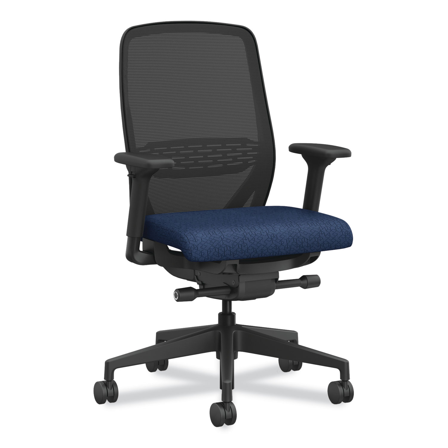 Nucleus Series Recharge Task Chair, Up to 300lb, 16.63″ to 21.13″ Seat Ht, Navy Seat, Black Back/Base