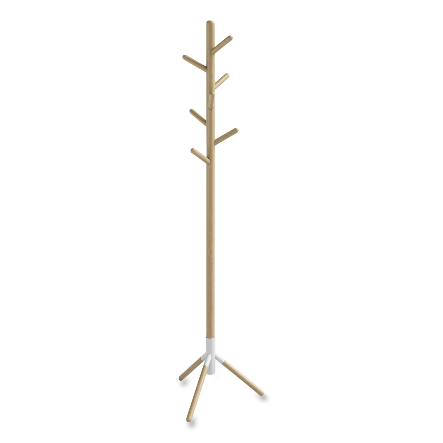 Safco® Resi Standing Coat Tree, 6 Hook, 17.25w x 17.25d x 69.5h, White