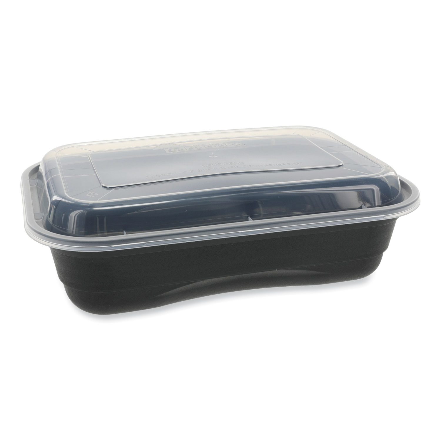 Newspring Rectangular Container with Lid, Black, 58 oz - 150 pack