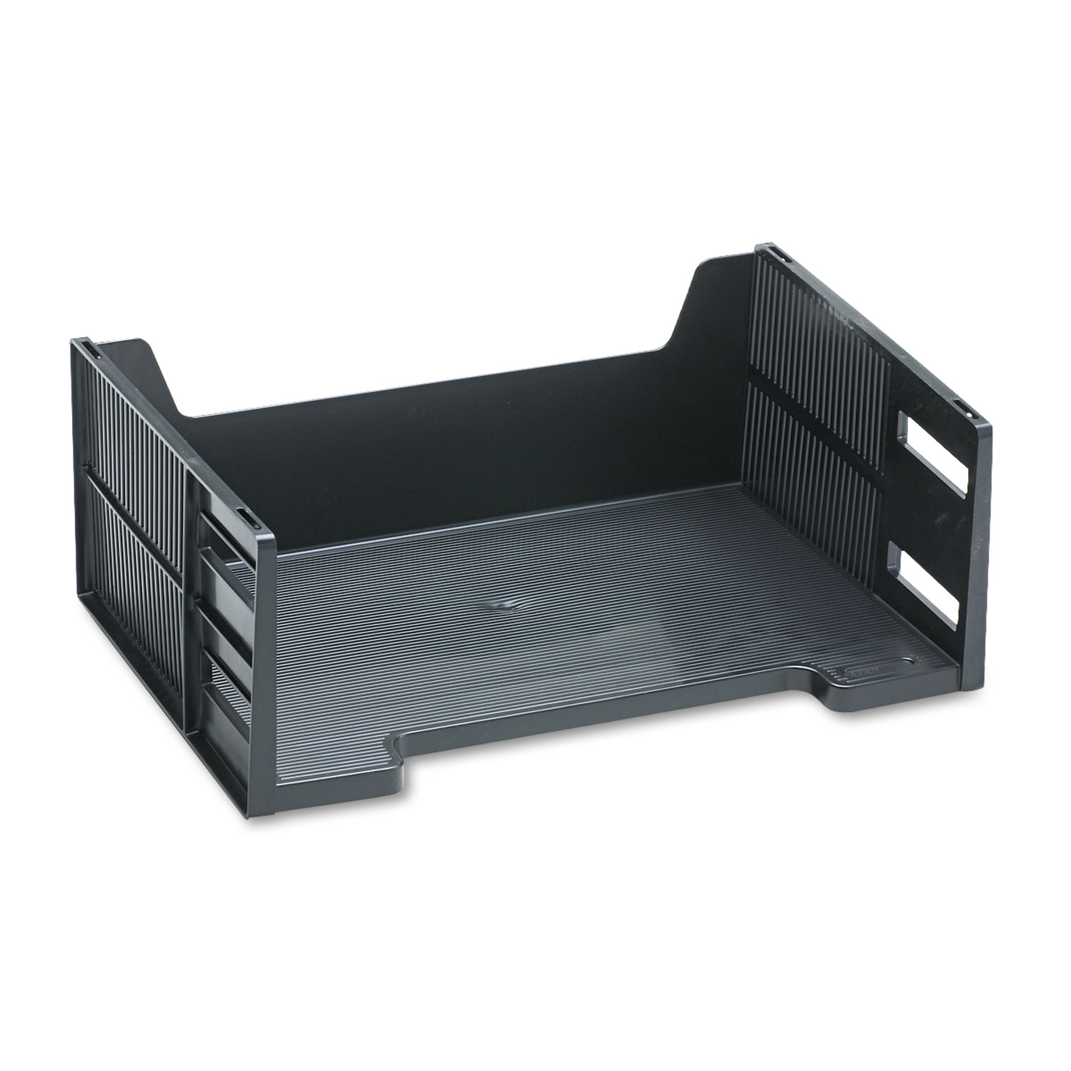 Stackable High-Capacity Side Load Letter Tray, Polystyrene, Ebony