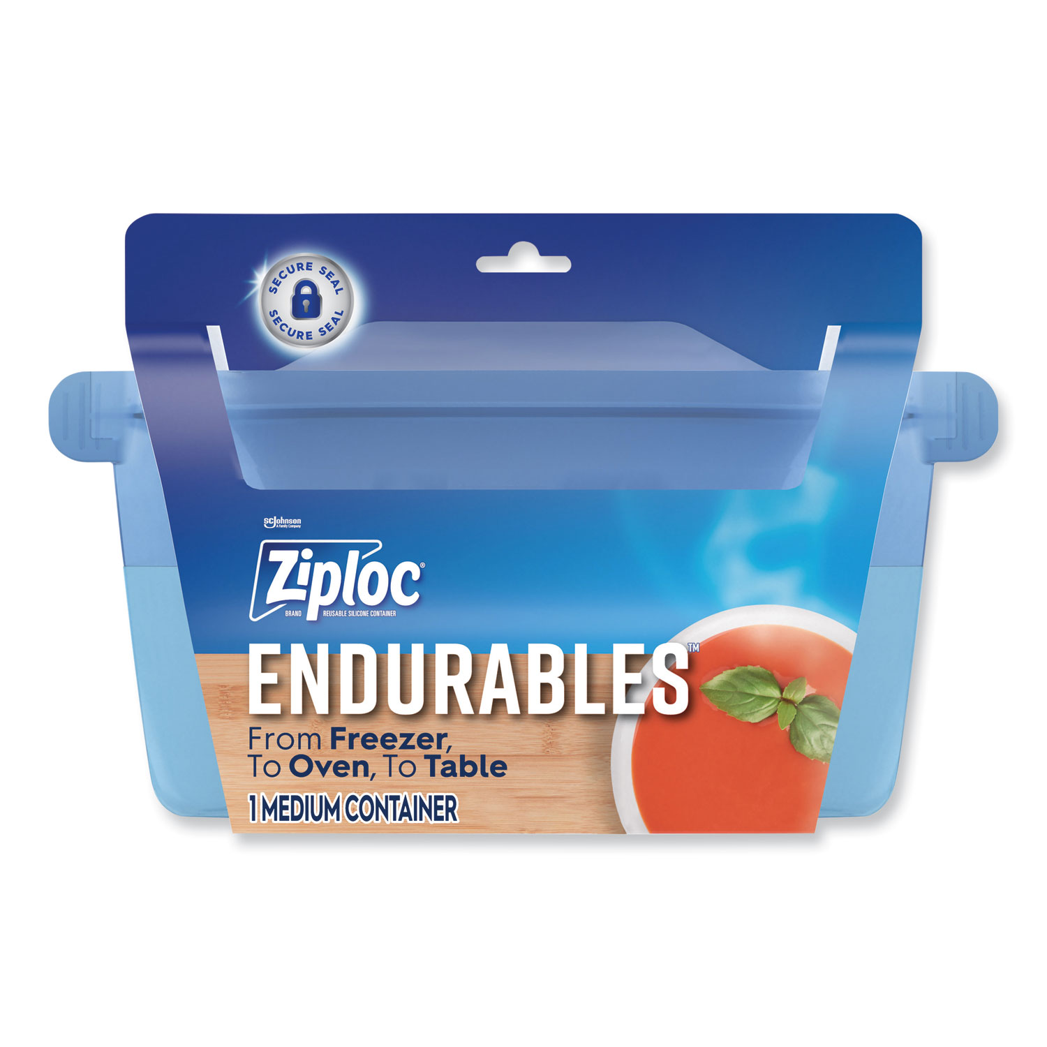 Endurables Resusable Silicone Container, 4 Cups, 5.4 x 4.5 x 8.4, Clear, 4/Carton