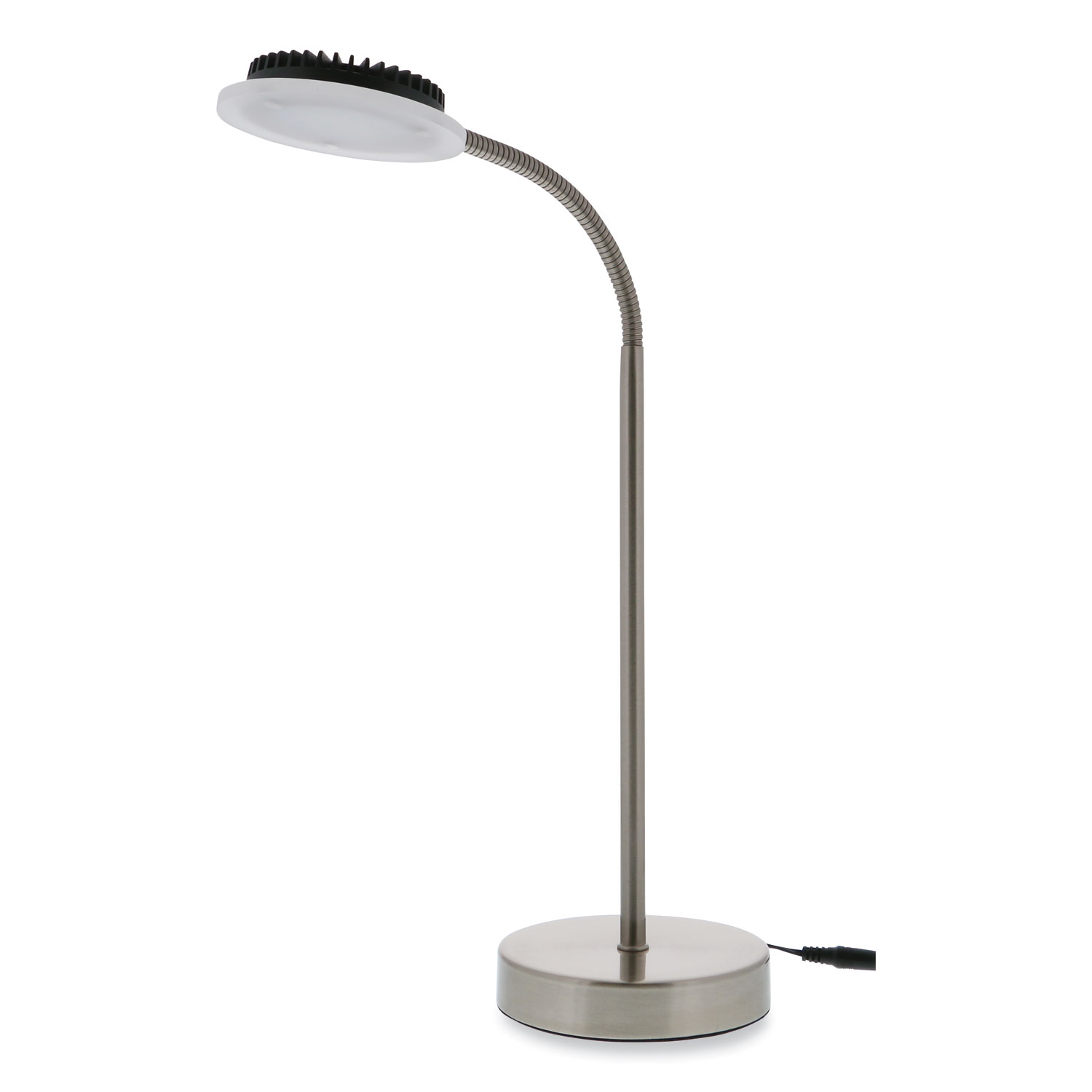 BLACK+DECKER PureOptics LED Adjustable Gooseneck Desk Lamp with Two USB Ports, 14.12 High, Silver Base