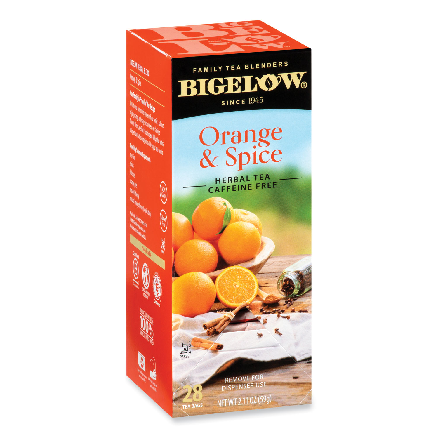 Bigelow Herbal Tea, Caffeine Free, Perfect Peach, Tea Bags 20 Ea