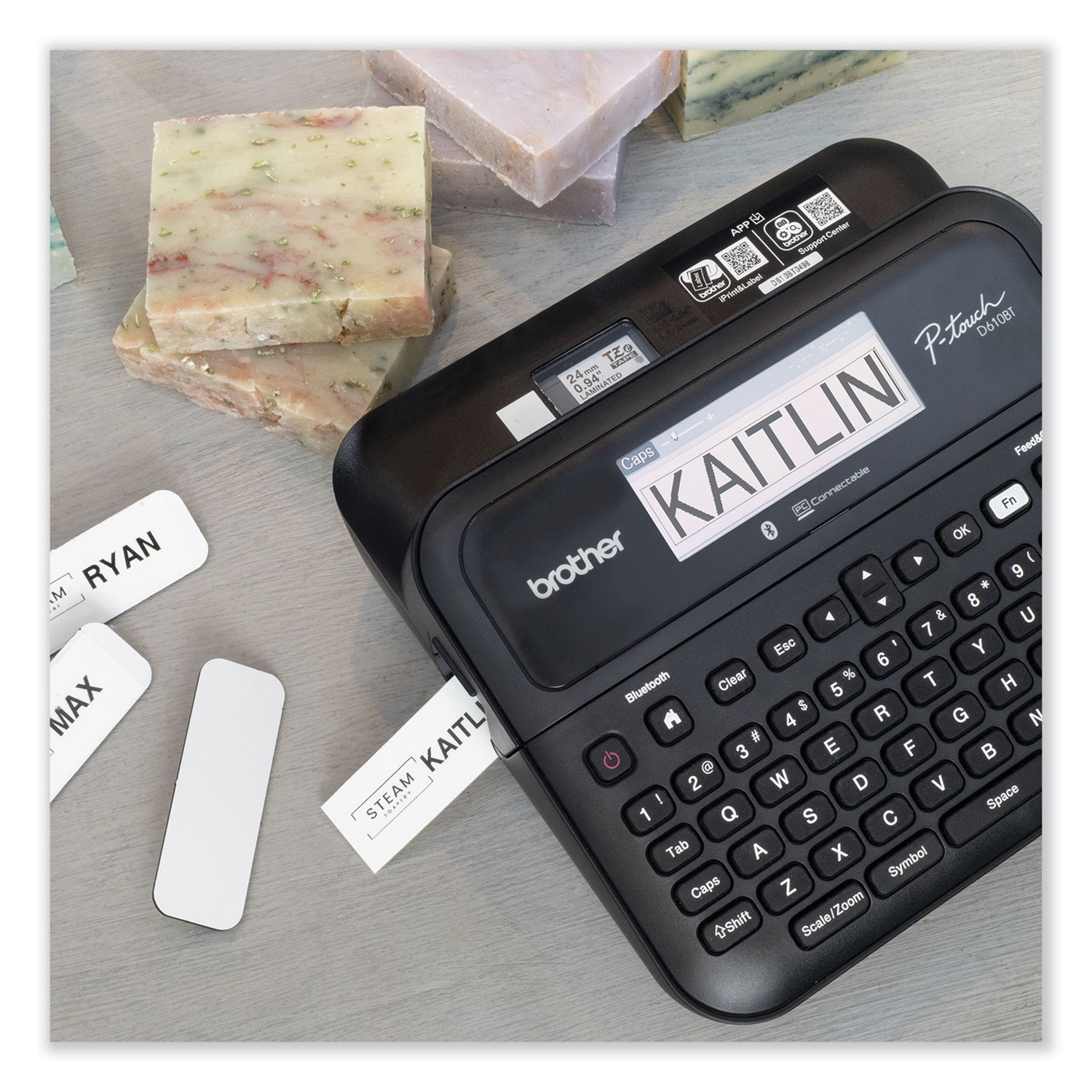 D-610BTVP Connected Label Maker with Color Display, 30 mm/s Print Speed,  14.2 x x 13.3 mastersupplyonline