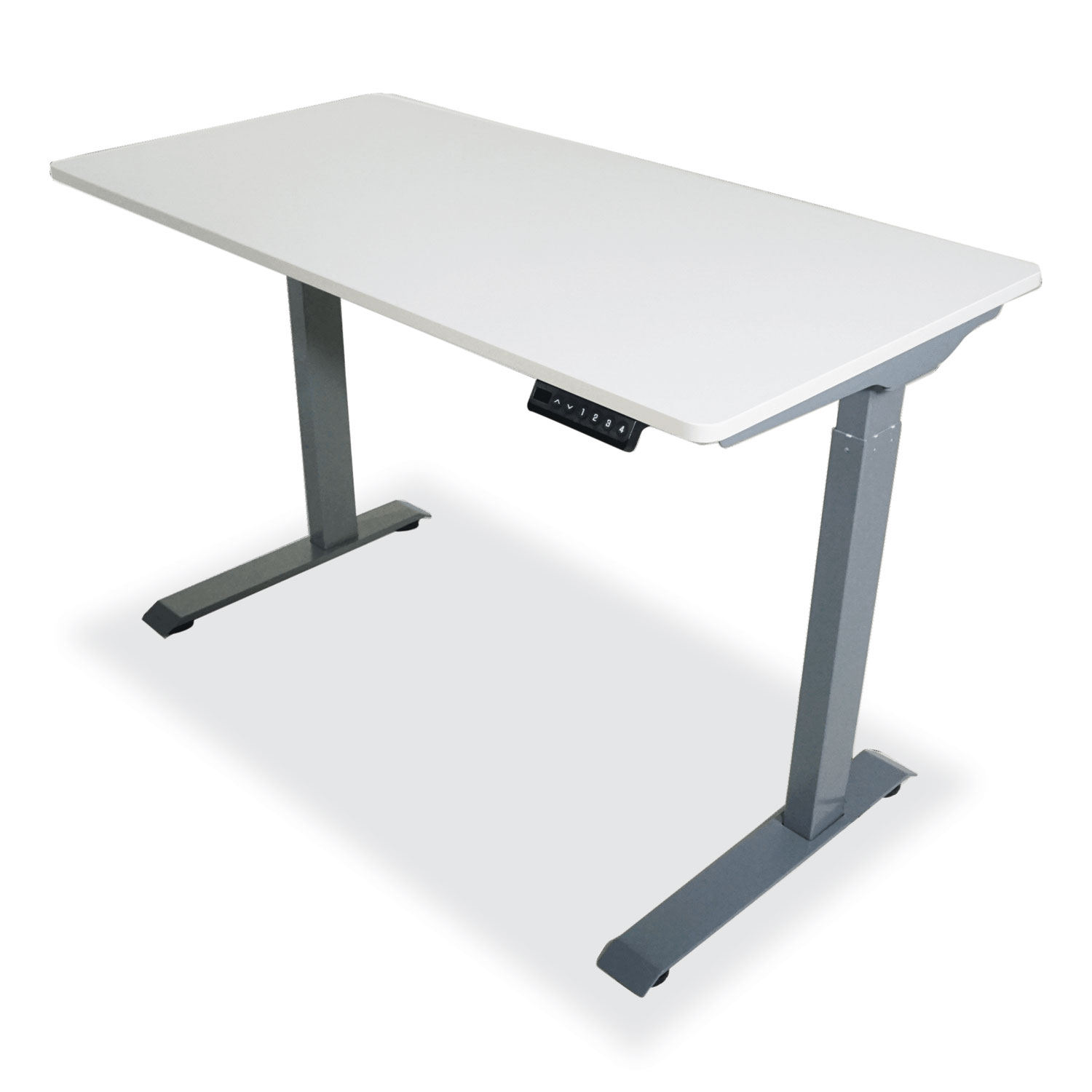 Electric Height Adjustable Standing Desk, 48 x 23.6 x 28.7 to 48.4, White