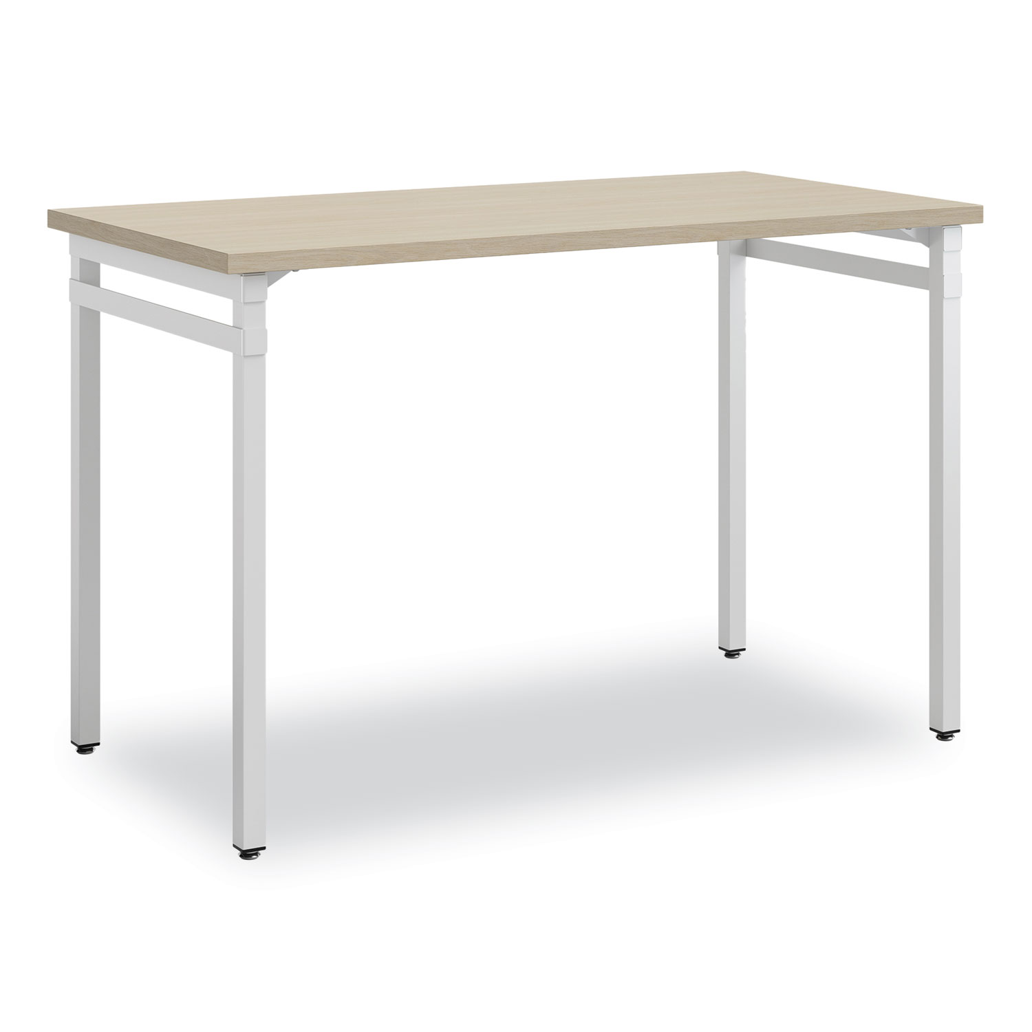 Ready Home Office Desk, 45.5″ x 23.5″ to 29.5″, Beige/White