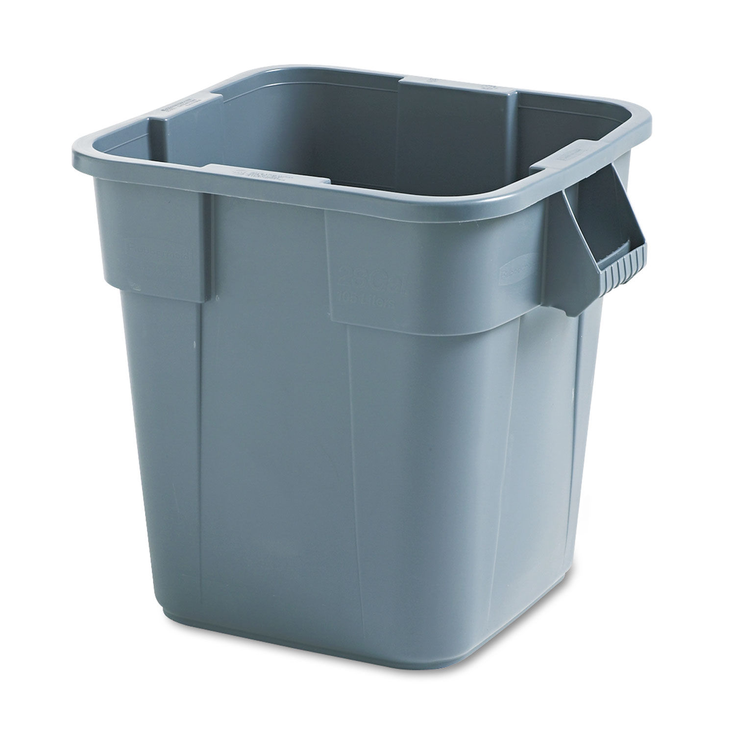  Rubbermaid Commercial FG352600GRAY Brute Container, Square, Polyethylene, 28 gal, Gray (RCP352600GY) 