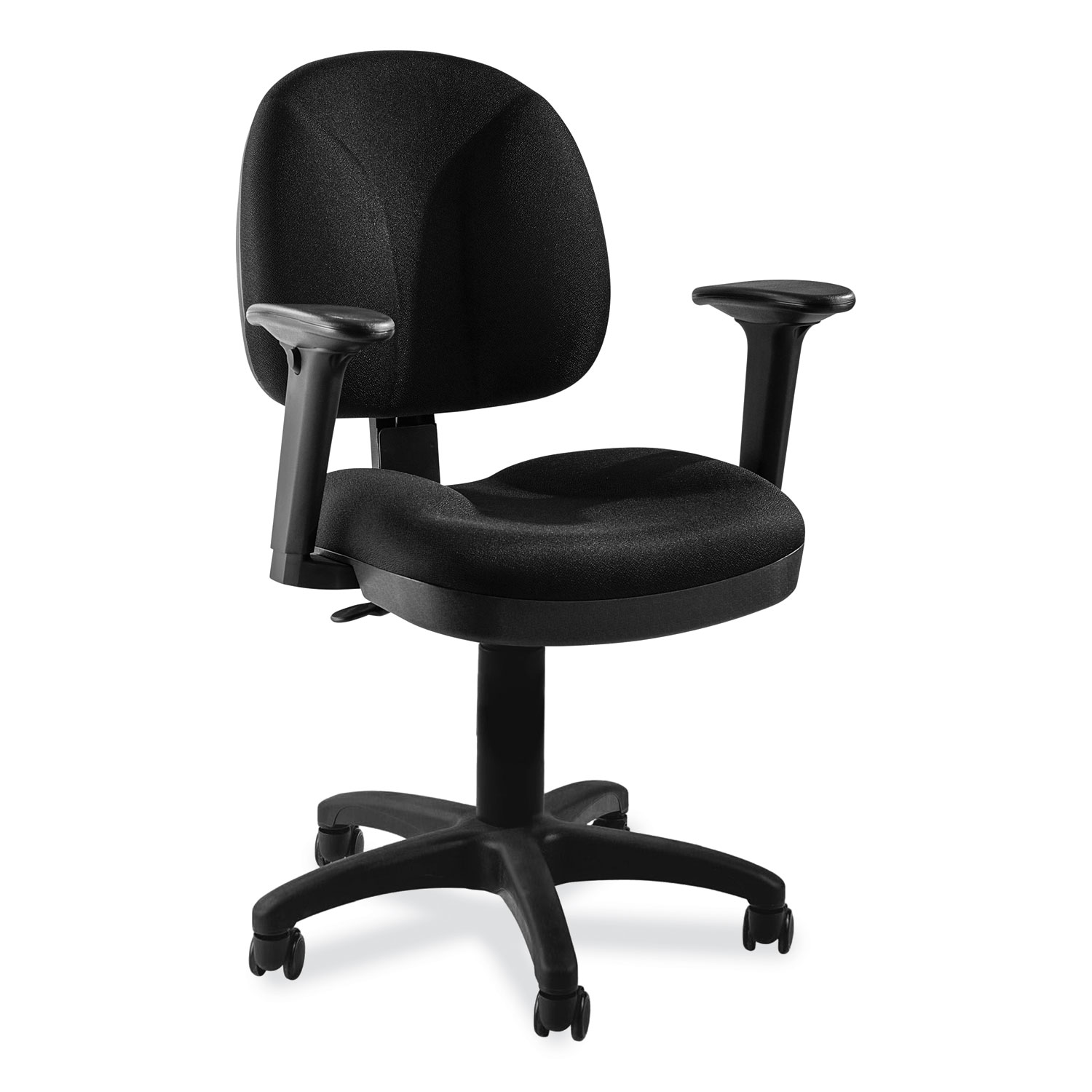 Comfort Task Chair with Arms, Supports Up to 300 lb, 19″ to 23″ Seat Height, Black Seat, Black Back, Black Base