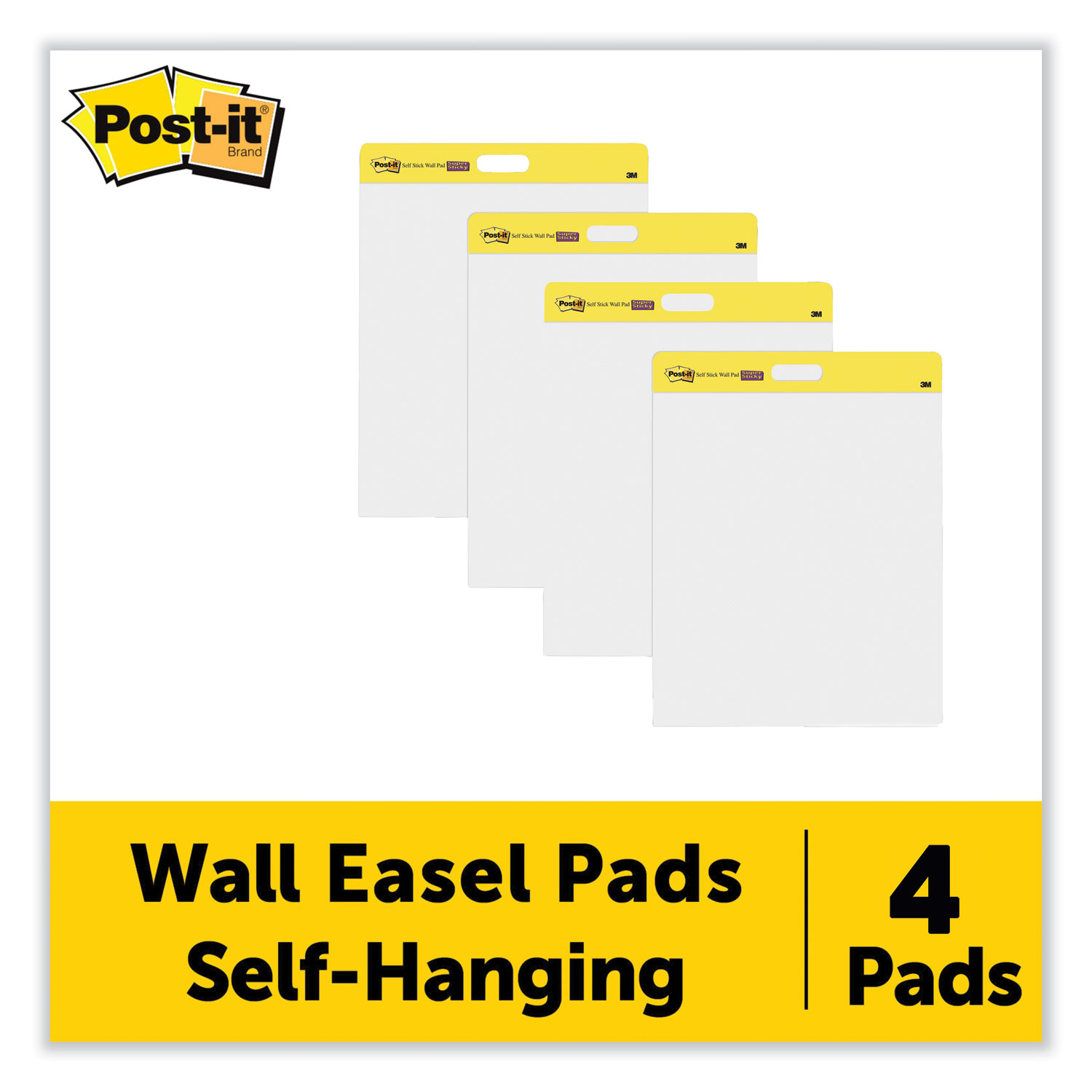 Self-Stick Wall Pad, Unruled, 20 x 23, White, 20 Sheets/Pad, 2