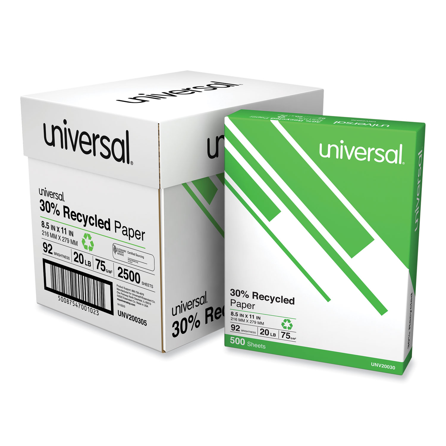 Universal Copy Paper, 92 Bright, 20 lb Bond Weight, 8.5 x 11