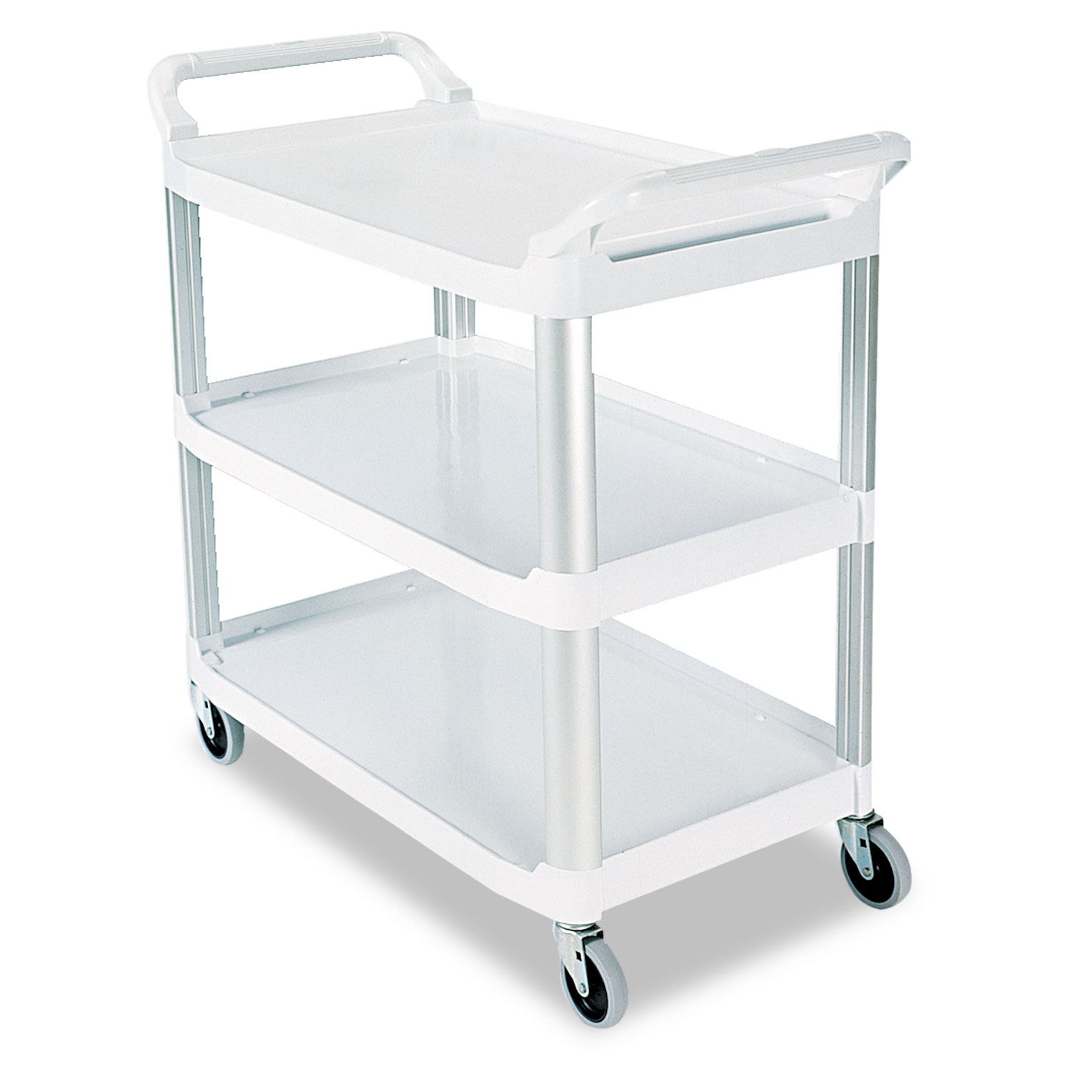  Rubbermaid Commercial FG409100OWHT Open Sided Utility Cart, Three-Shelf, 40.63w x 20d x 37.81h, Off-White (RCP409100CM) 
