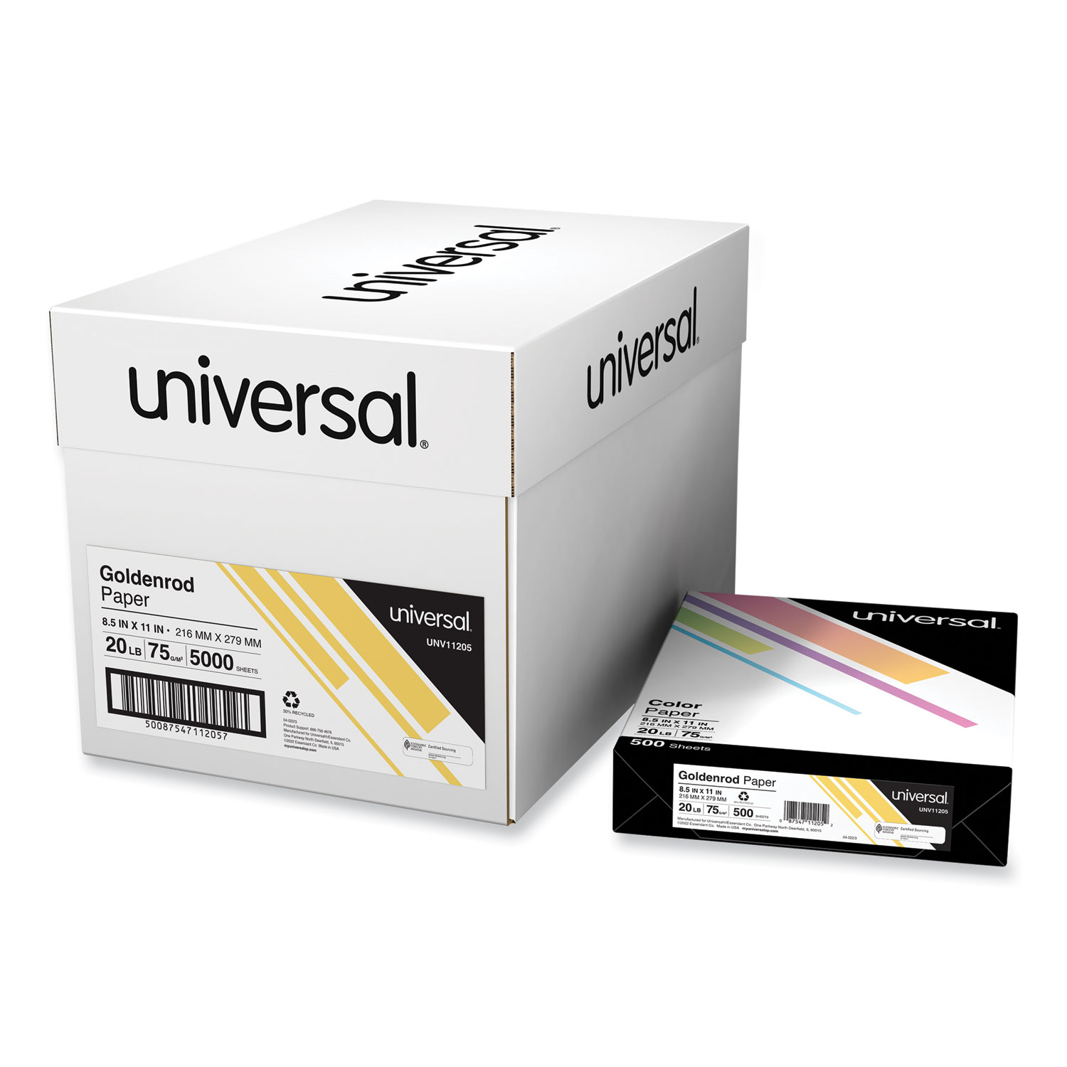 Deluxe Colored Paper, 20 lb Bond Weight, 8.5 x 11, Goldenrod, 500 Sheets/Ream, 10 Reams/Carton