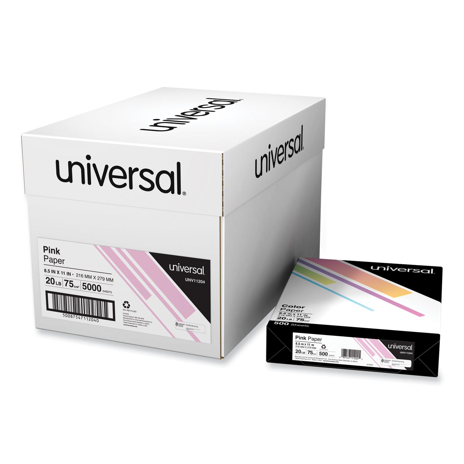 Deluxe Colored Paper, 20 lb Bond Weight, 8.5 x 11, Pink, 500 Sheets/Ream, 10 Reams/Carton