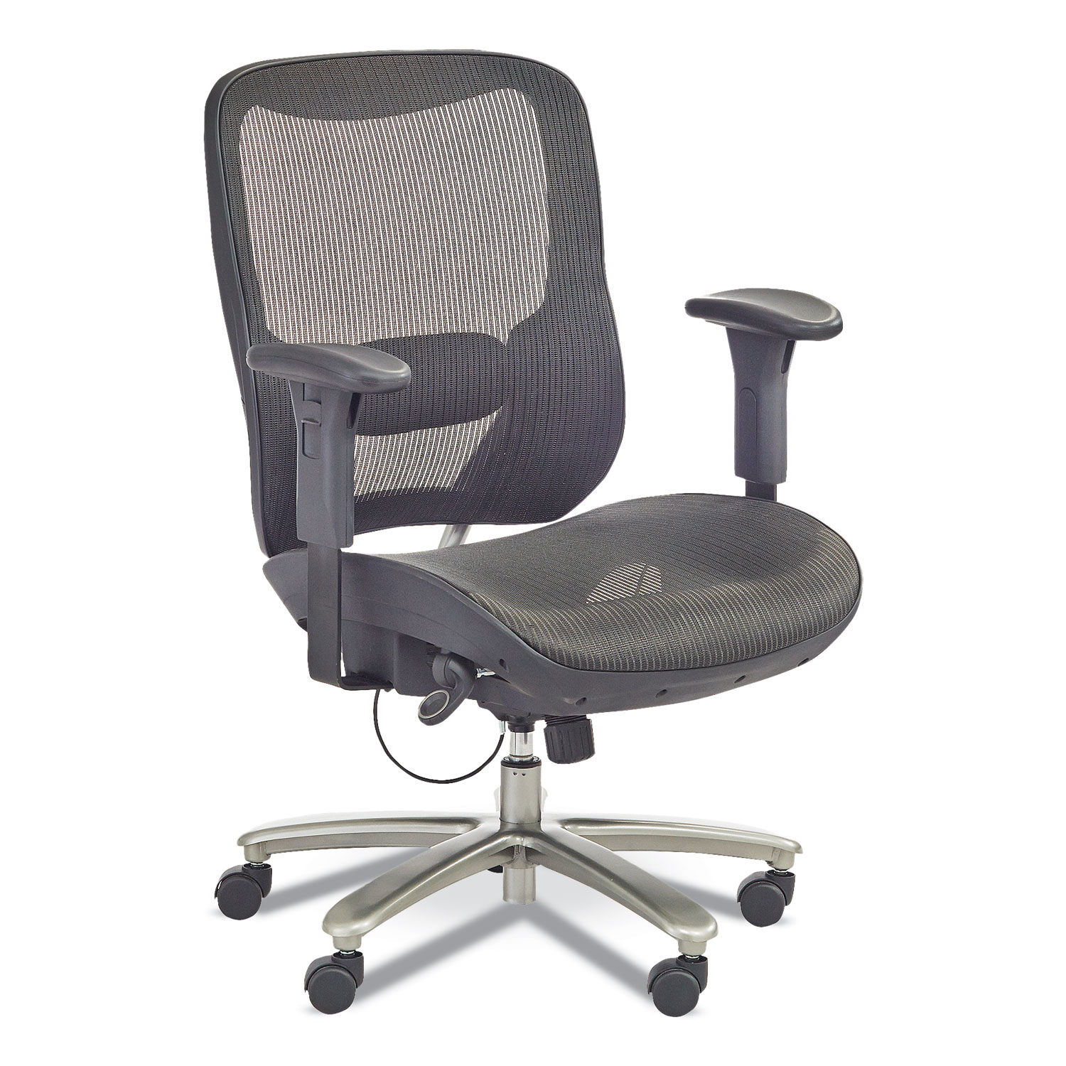 Lineage Big and Tall All-Mesh Task Chair, Supports Up to 400 lb, 19.5″ to 23.25″ Seat Height, Black Seat, Chrome Base