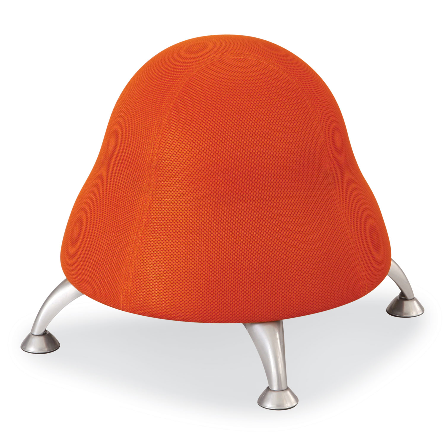 Runtz Ball Chair, Backless, Supports Up to 250 lb, Orange Fabric Seat, Silver Base