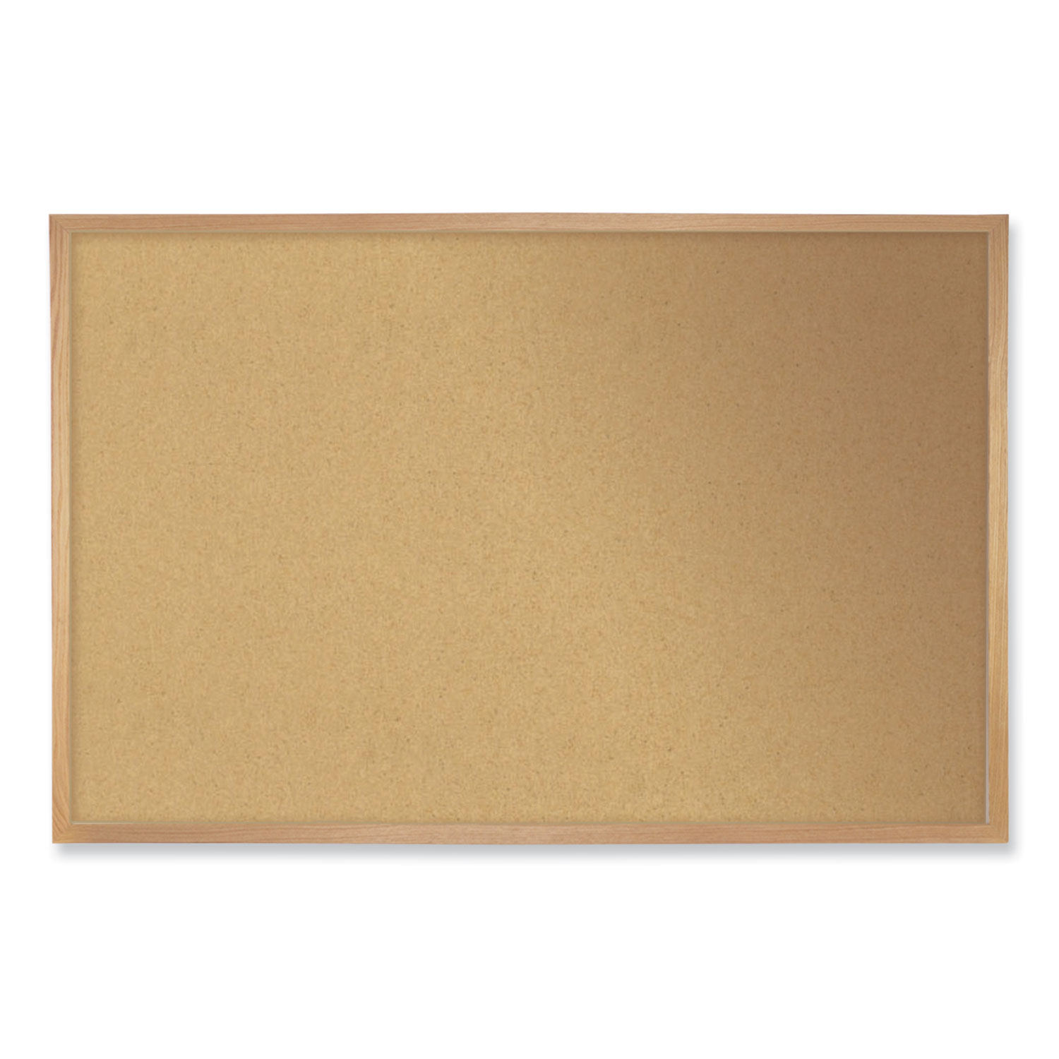 Natural Cork Bulletin Board with Wood Frame, 24″ x 18″, Tan Surface, Oak Finished Wood Frame