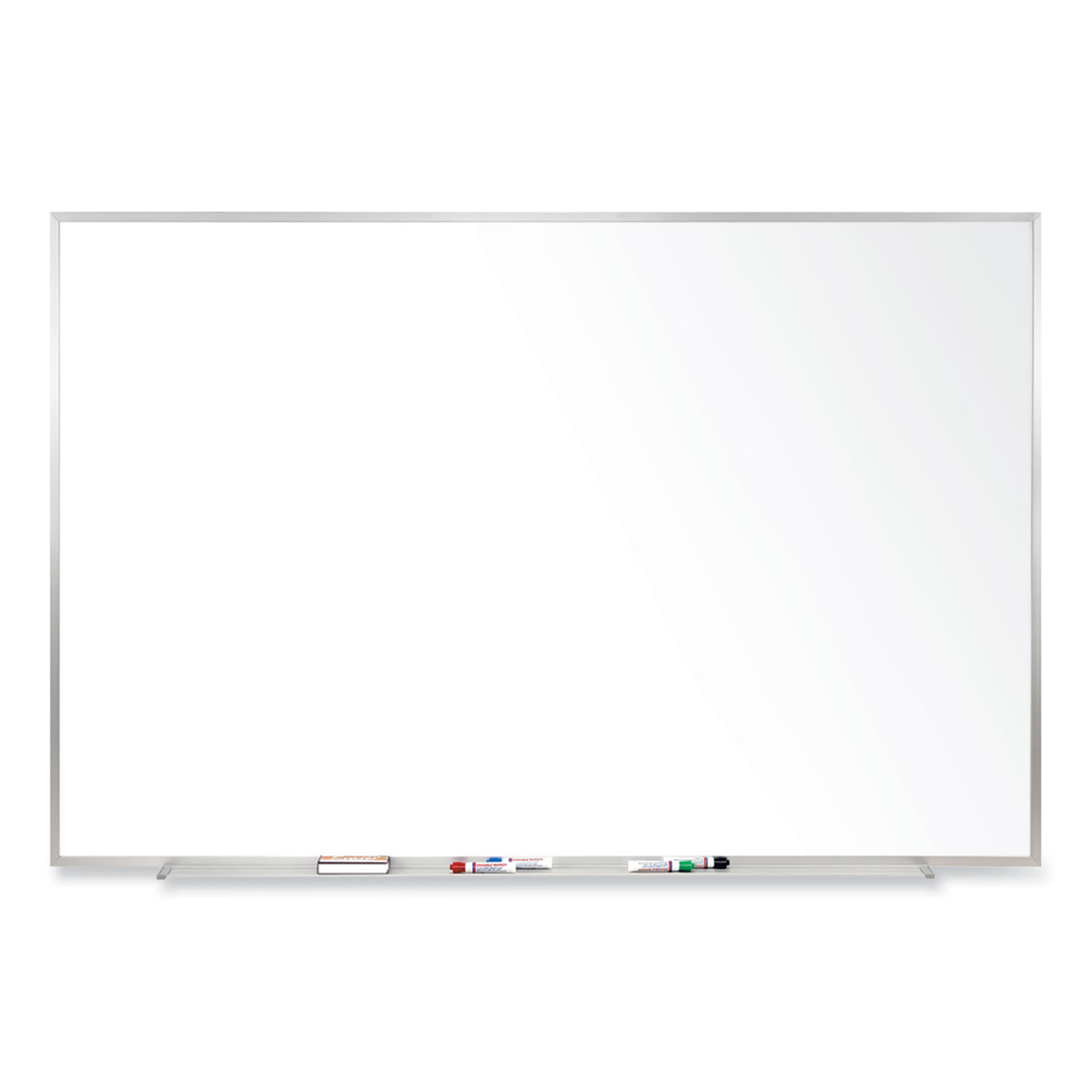 Magnetic Porcelain Whiteboard with Aluminum Frame, 72.5″ x 48.5″, White Surface, Satin Aluminum Frame