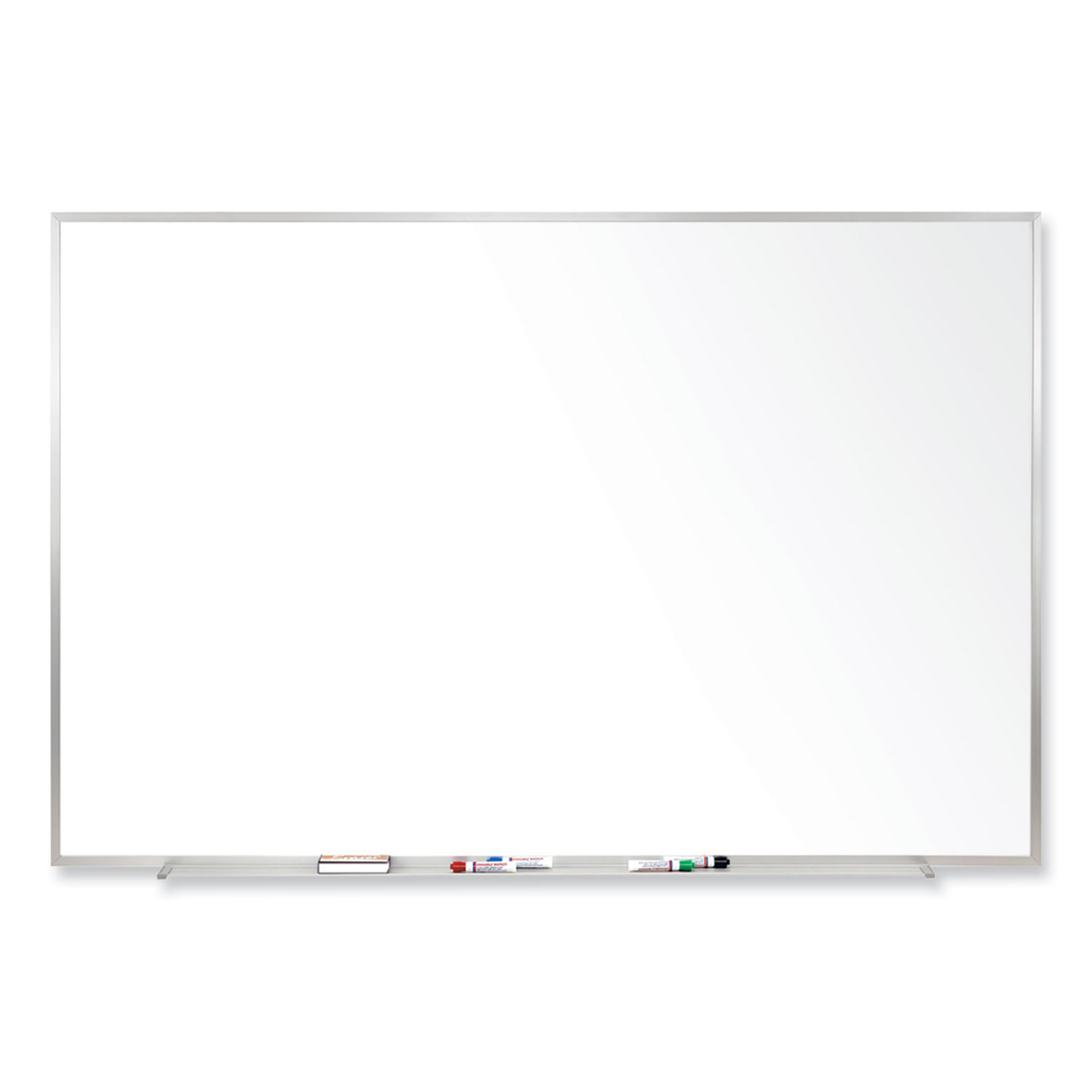 Magnetic Porcelain Whiteboard with Aluminum Frame, 48.5″ x 36.5″, White Surface, Satin Aluminum Frame