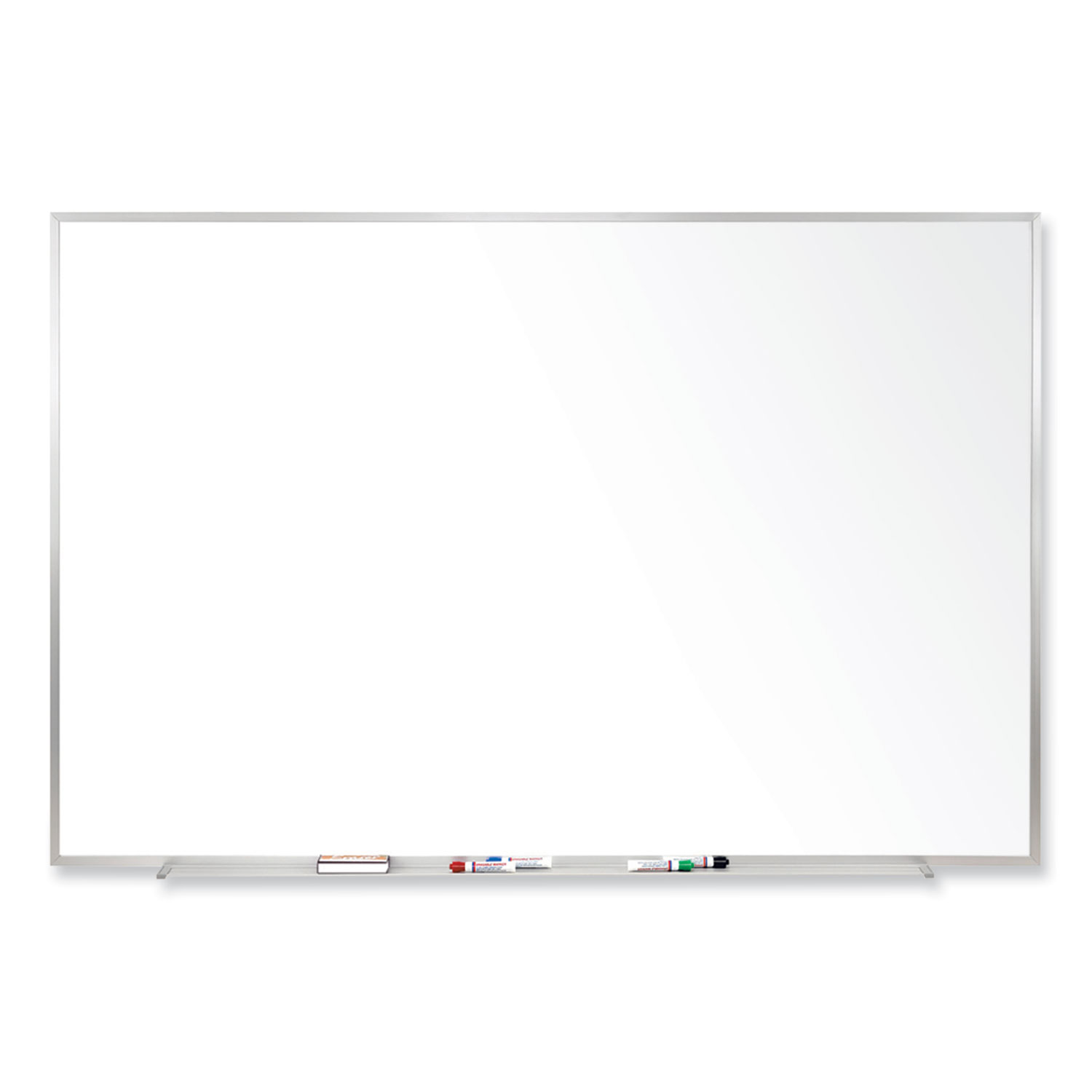 Magnetic Porcelain Whiteboard with Aluminum Frame, 36″ x 24″, White Surface, Satin Aluminum Frame