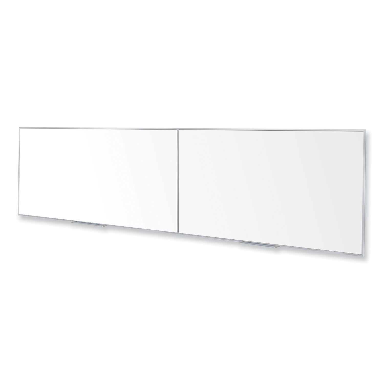 Magnetic Porcelain Whiteboard with Aluminum Frame, 193″ x 48.5″, White Surface, Satin Aluminum Frame