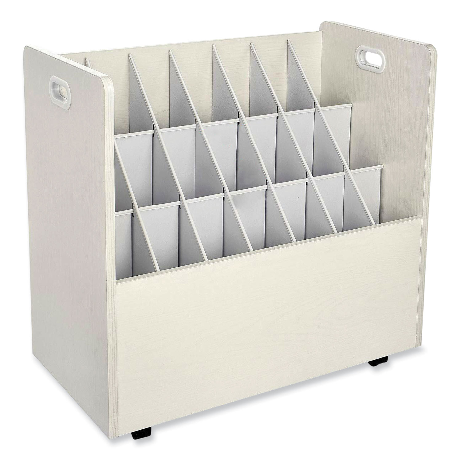 Mobile Roll File, 21 Compartments, 30.25w x 15.75d x 29.25h, Tan