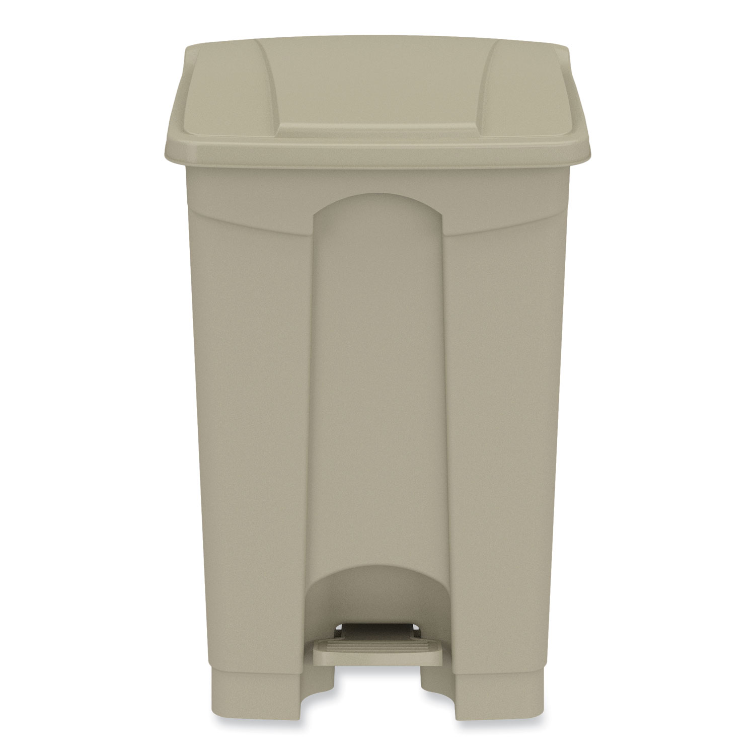 Plastic Step-On Receptacle, 12 gal, Plastic, Tan