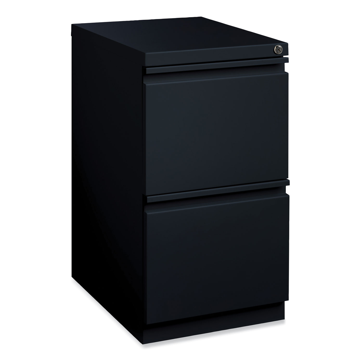 Full-Width Pull 20 Deep Mobile Pedestal File, 2-Drawer: File/File, Letter, Black, 15 x 19.88 x 27.75