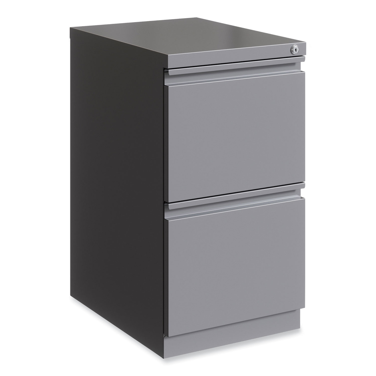 Full-Width Pull 20 Deep Mobile Pedestal File, 2-Drawer: File/File, Letter, Arctic Silver, 15 x 19.88 x 27.75