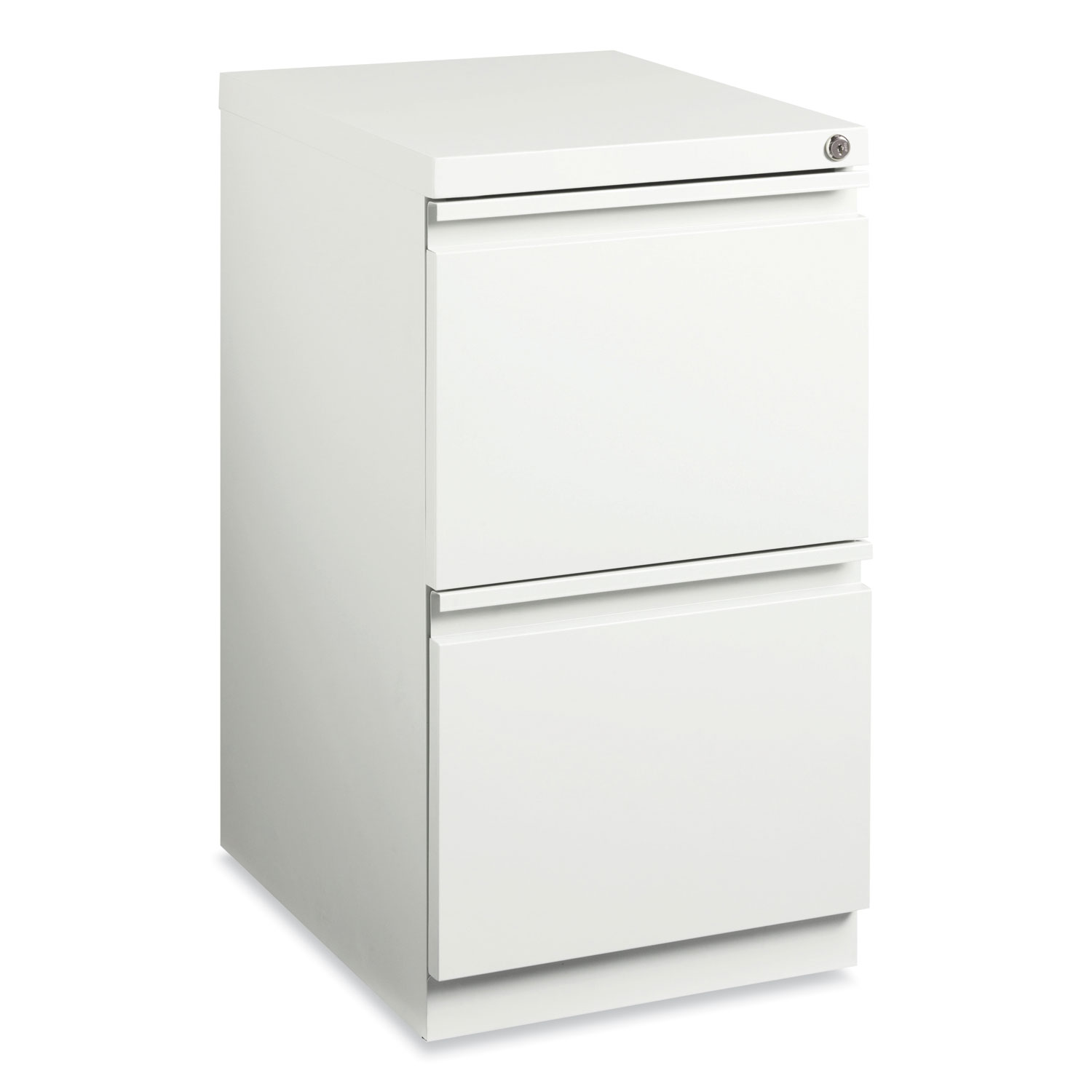 Full-Width Pull 20 Deep Mobile Pedestal File, 2-Drawer: File/File, Letter, White, 15 x 19.88 x 27.75