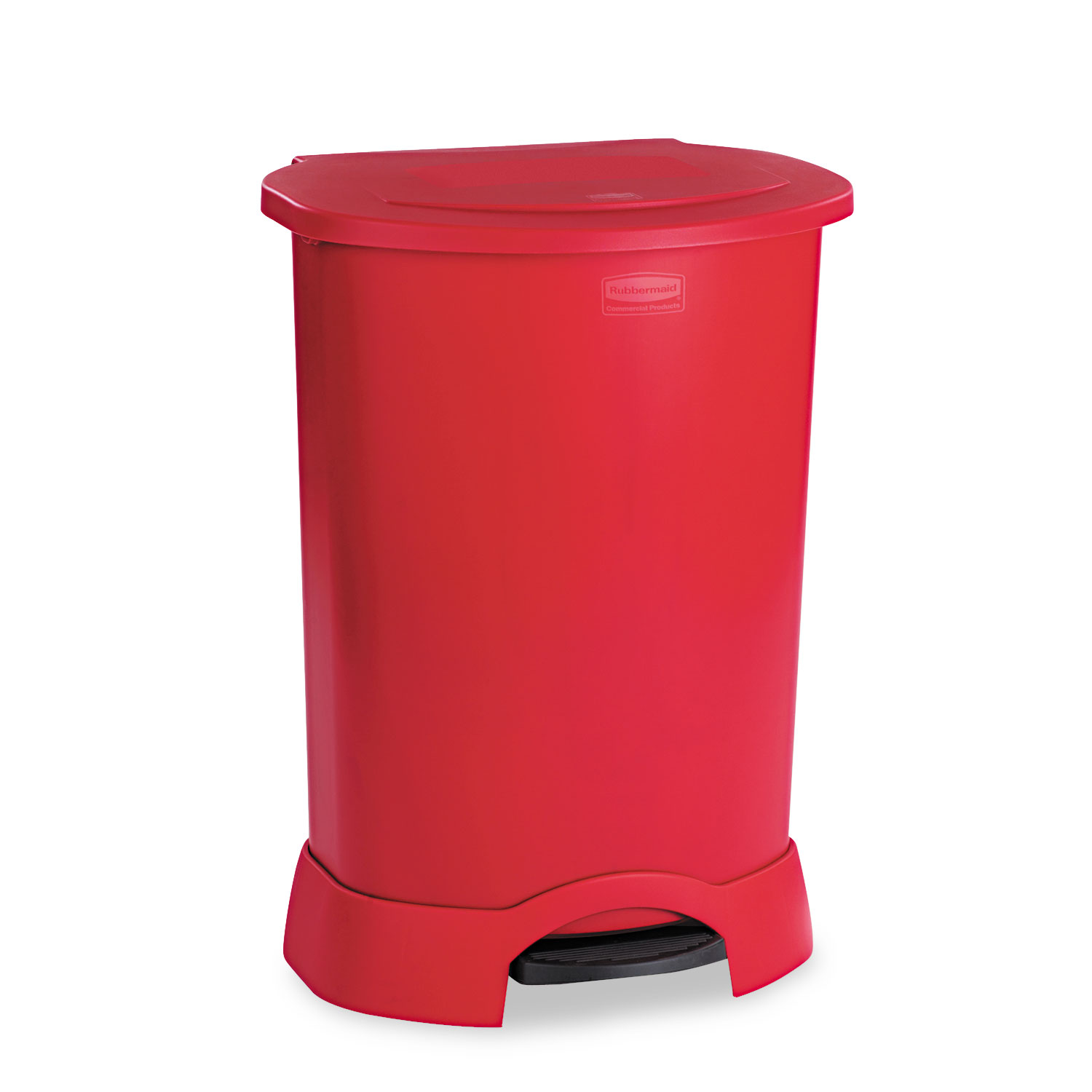 Step-On Container, Oval, Polyethylene, 30gal, Red