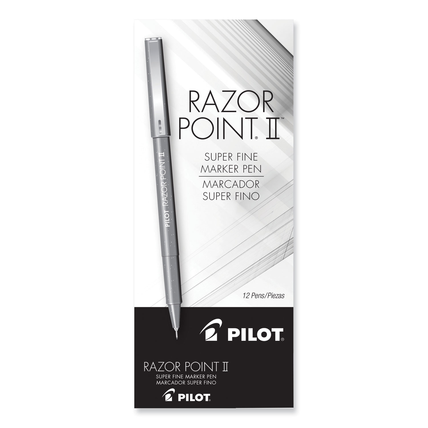 Razor Point Fine Line Porous Point Pen, Stick, Extra-Fine 0.3 mm, Black  Ink, Black Barrel, Dozen - BOSS Office and Computer Products