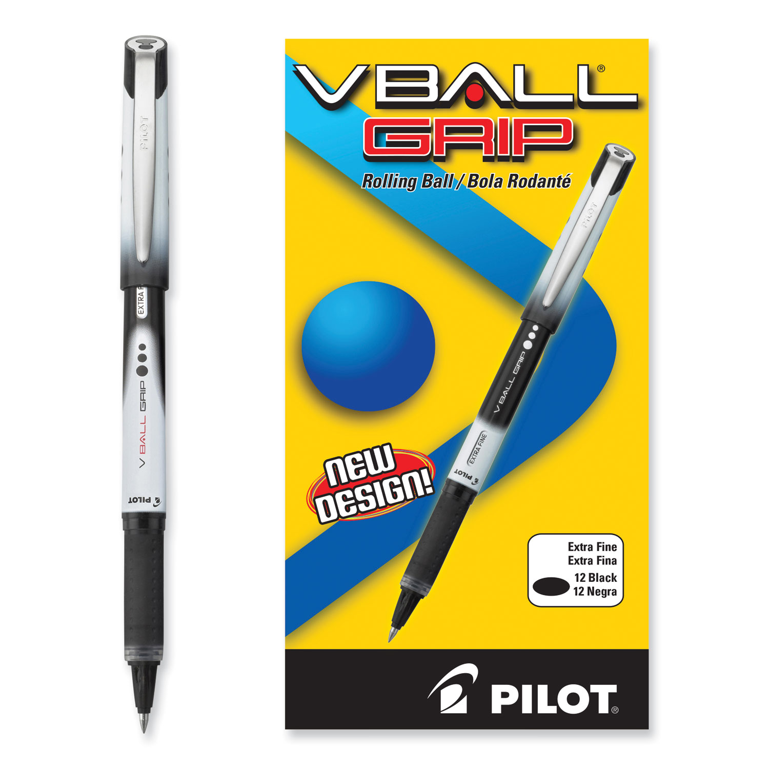 Pilot 0.5 mm Precise Grip Rolling Ball Stick Pen, Extra Fine Point - Black