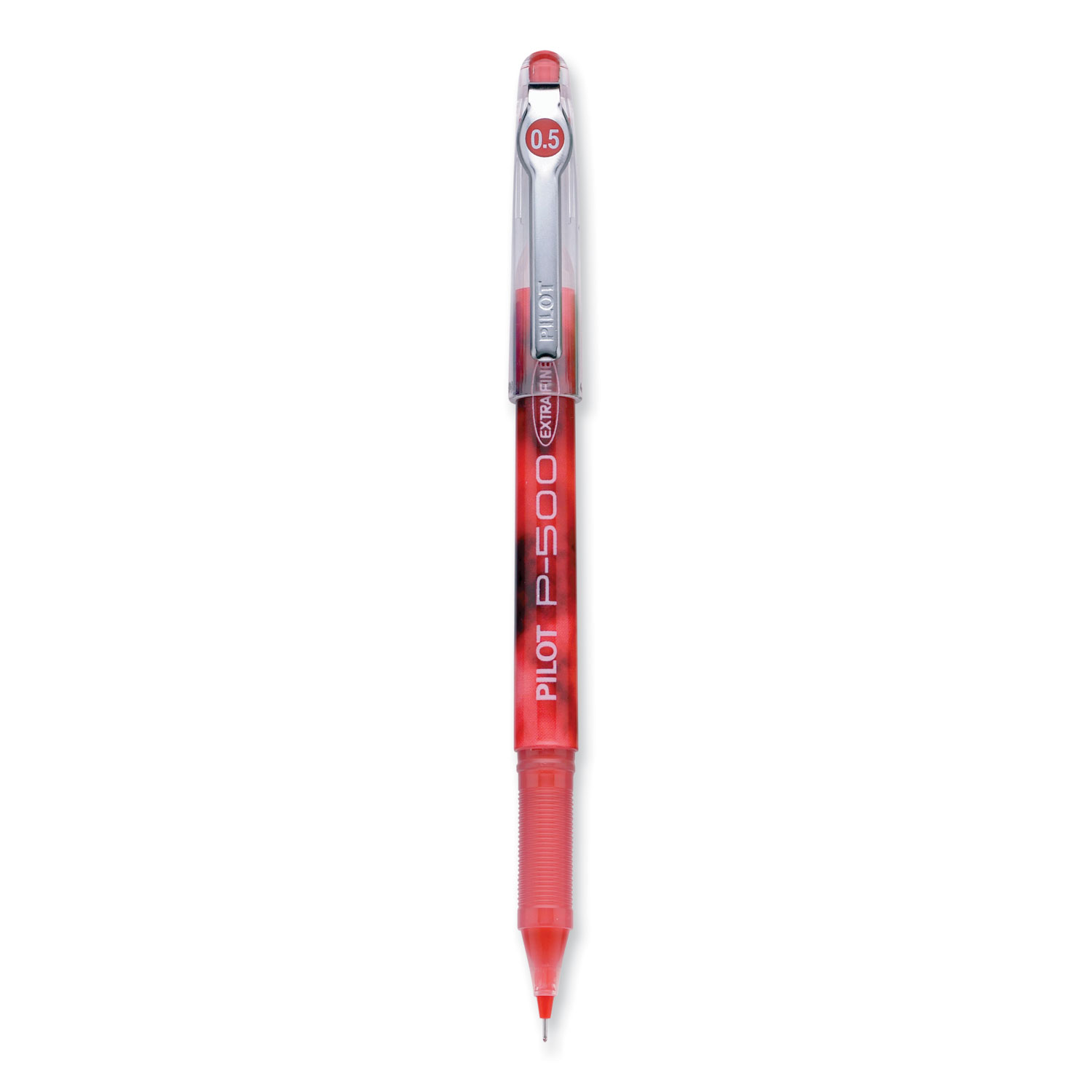 Precise P-500 Gel Pen, Stick, Extra-Fine 0.5 mm, Red Ink, Red Barrel, Dozen