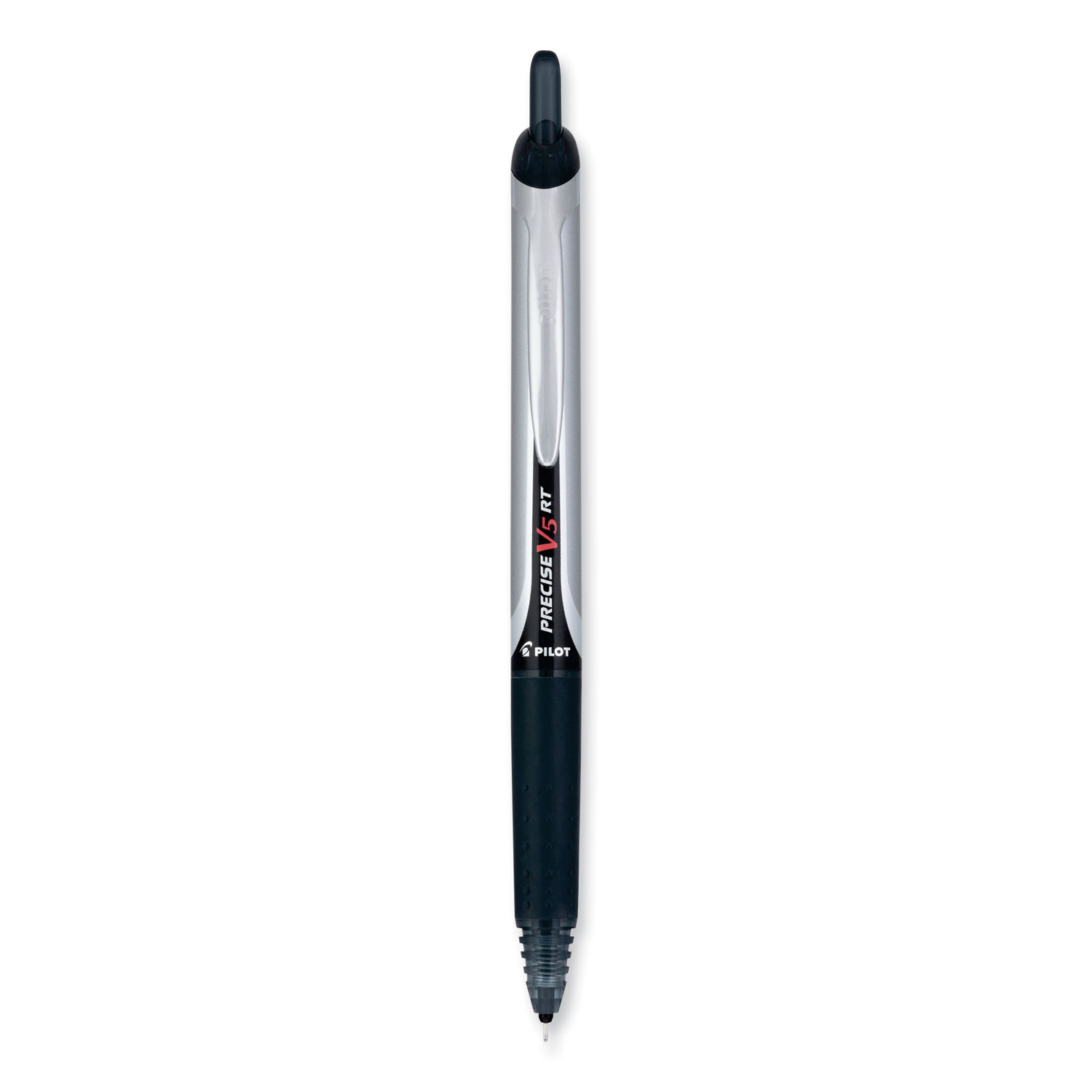 Precise V5RT Roller Ball Pen, Retractable, Extra-Fine 0.5 mm, Black Ink, Black Barrel, 30/Pack