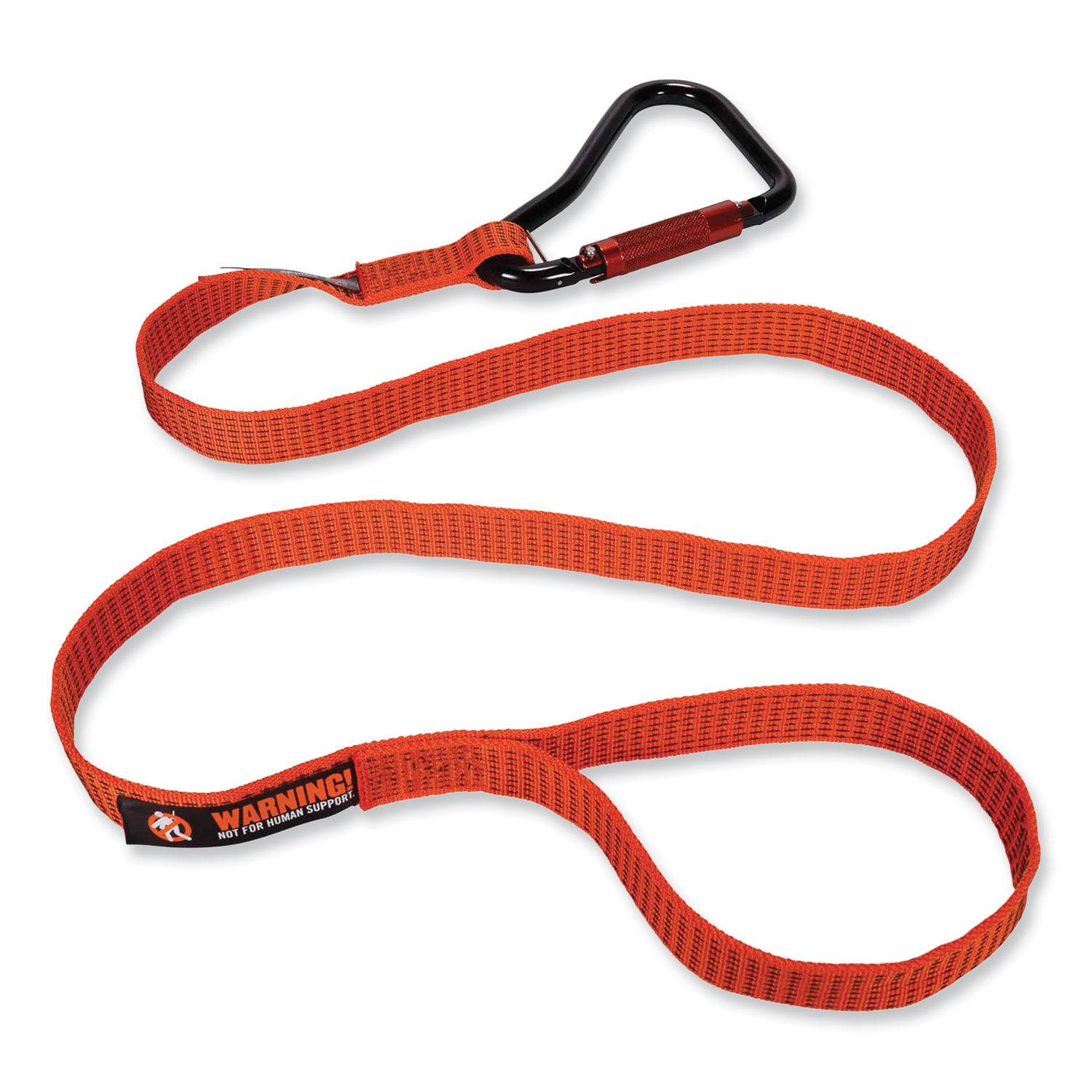 Squids 3148 Tool Lanyard with XL Carabiner + Threaded Loop, 80 lb Max Working Capacity, 76″ Long, Orange/Black