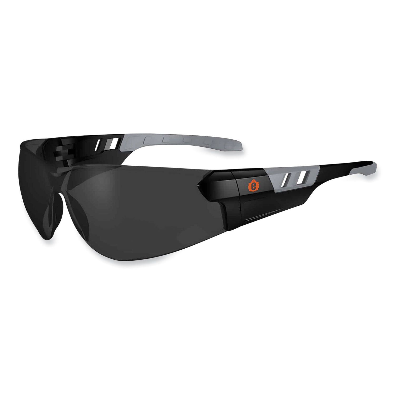 ergodyne® Skullerz Saga Frameless Safety Glasses, Matte Black Nylon Impact Frame, Smoke Polycarbonate Lens