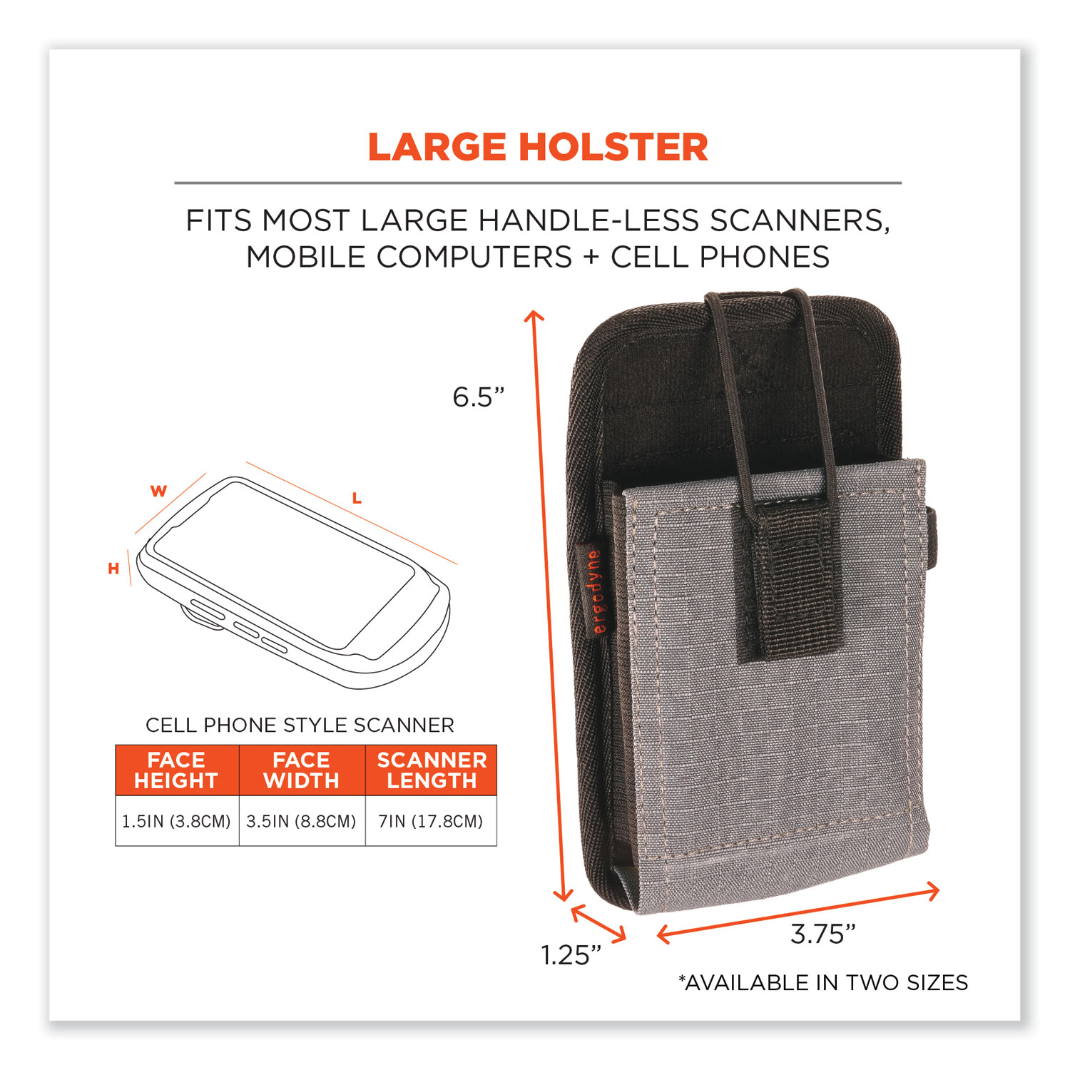 Squids 5542 Phone Style Scanner Holster with Belt Loop, Large, 1 