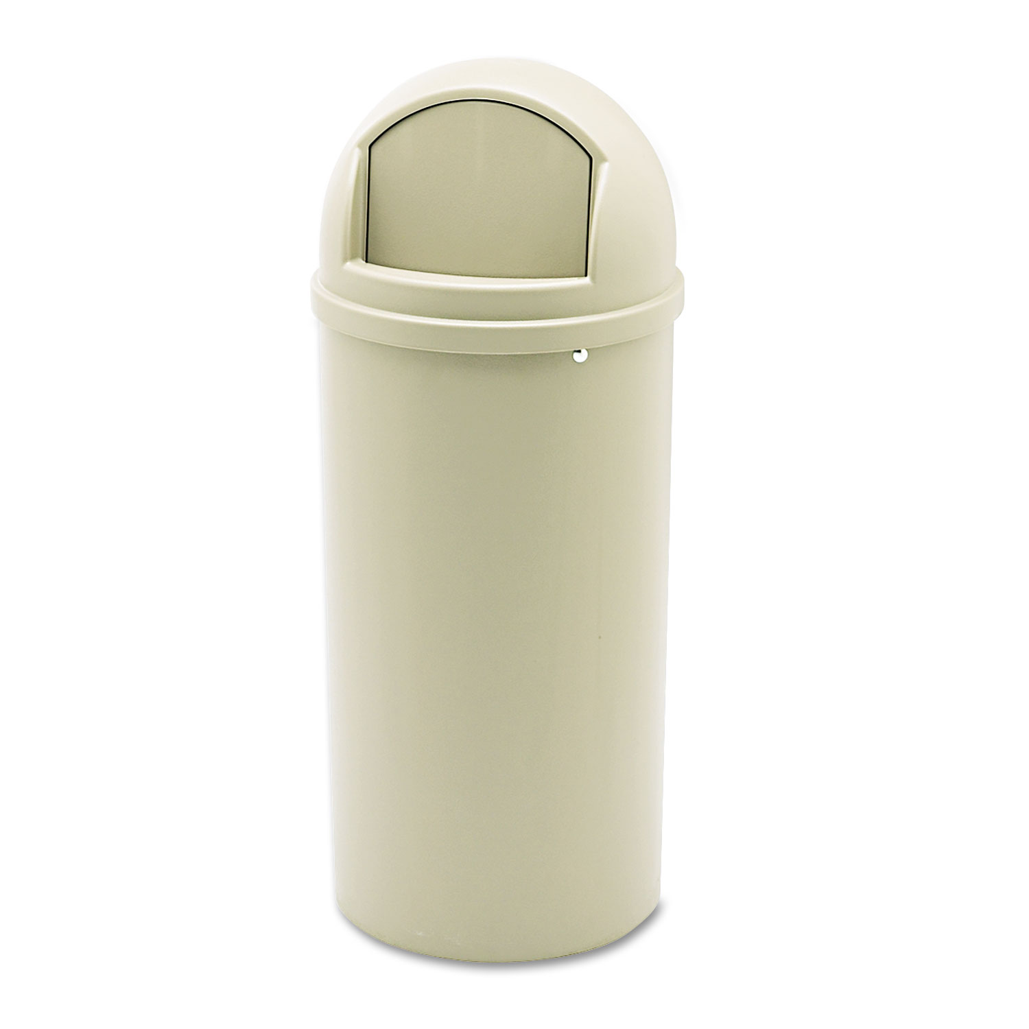 Marshal Classic Container, Round, Polyethylene, 15 gal, Beige
