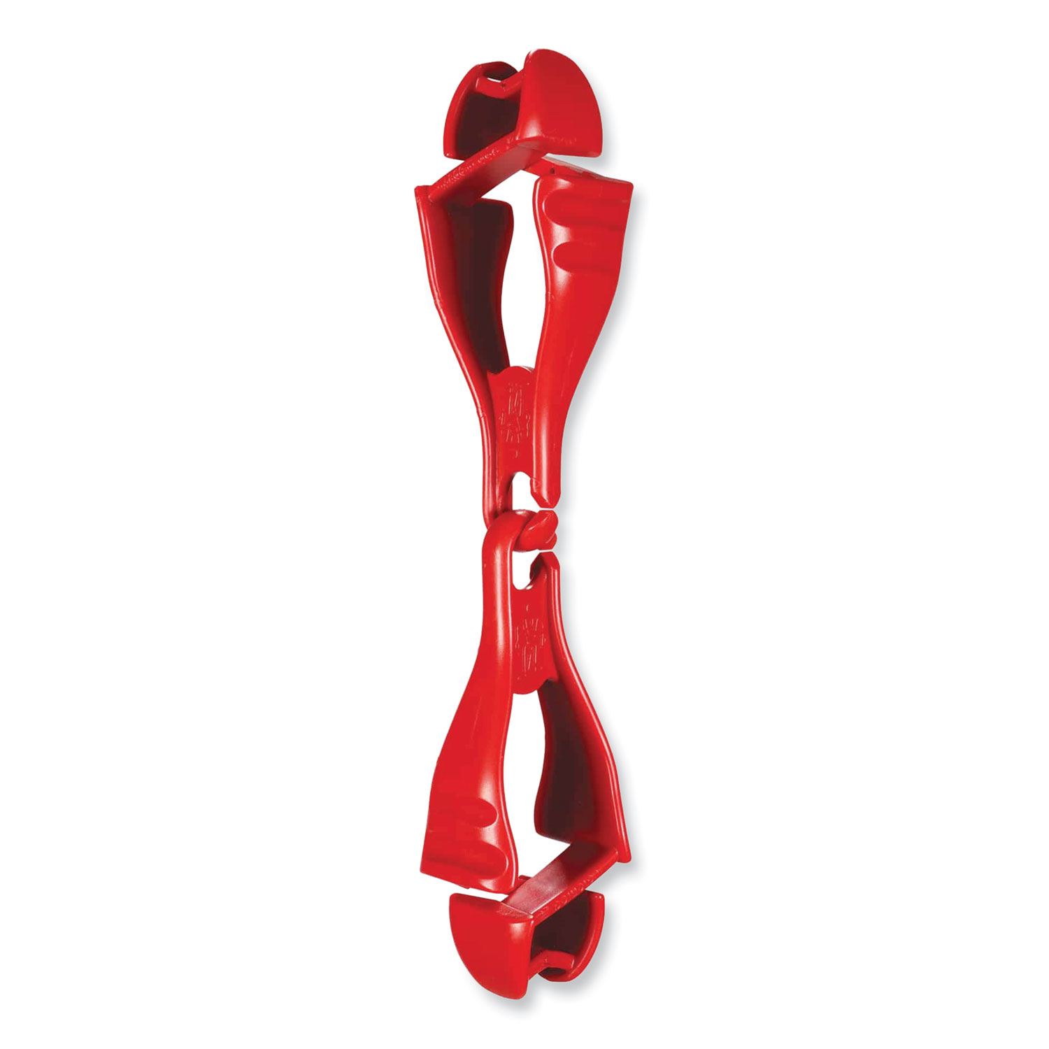 Squids 3400 Dual Clip Glove Clip Holder, 1 x 1 x 6.5, Acetal Copolymer, Red