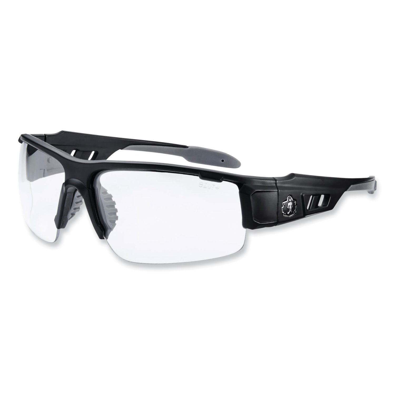 ergodyne® Skullerz Dagr Safety Glasses, Matte Black Nylon Impact Frame, Anti-Fog Clear Polycarbonate Lens