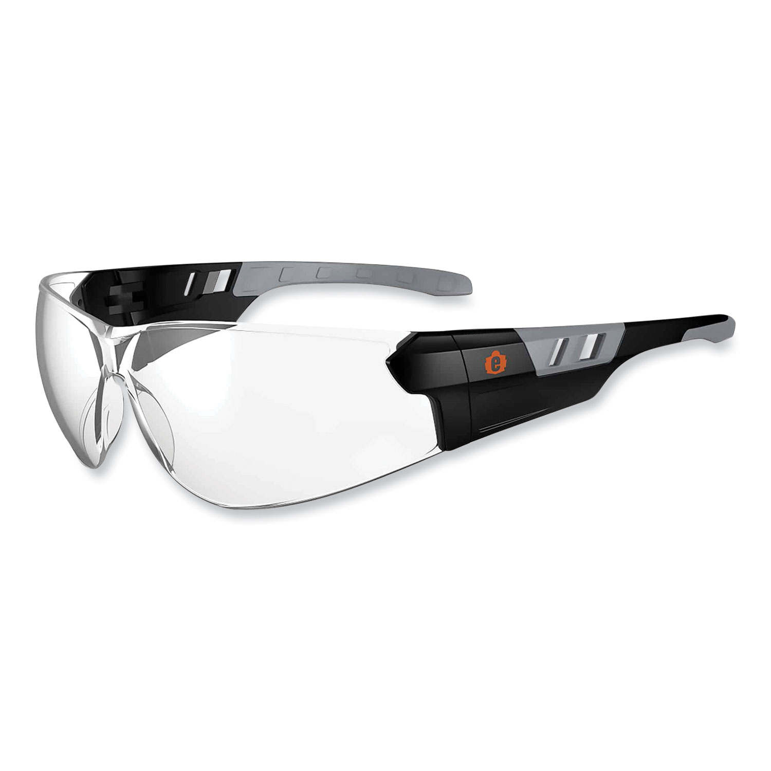 ergodyne® Skullerz Saga Frameless Safety Glasses, Matte Black Nylon Impact Frame, Clear Polycarbonate Lens