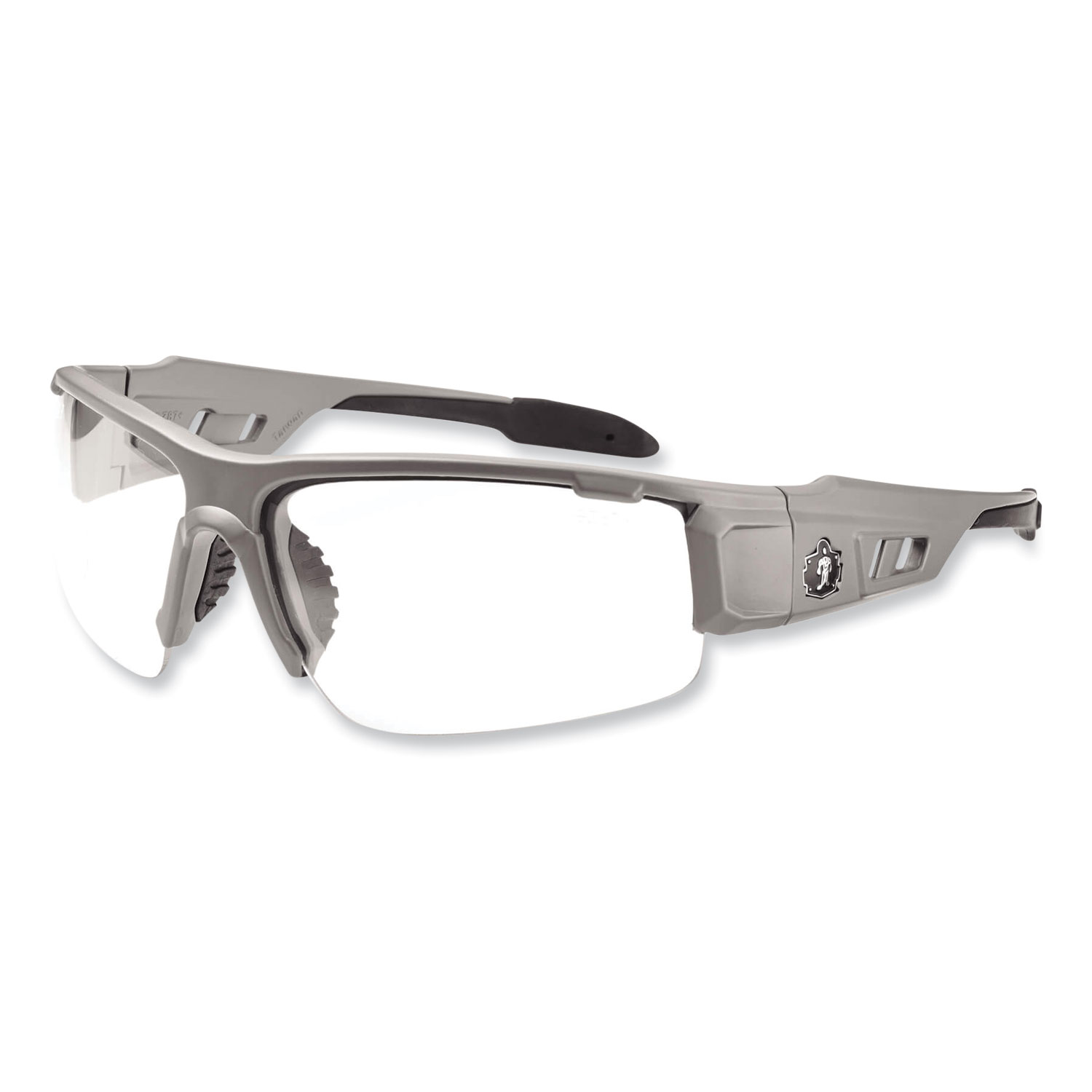 ergodyne® Skullerz Dagr Safety Glasses, Matte Gray Nylon Impact Frame, Anti-Fog Clear Polycarbonate Lens