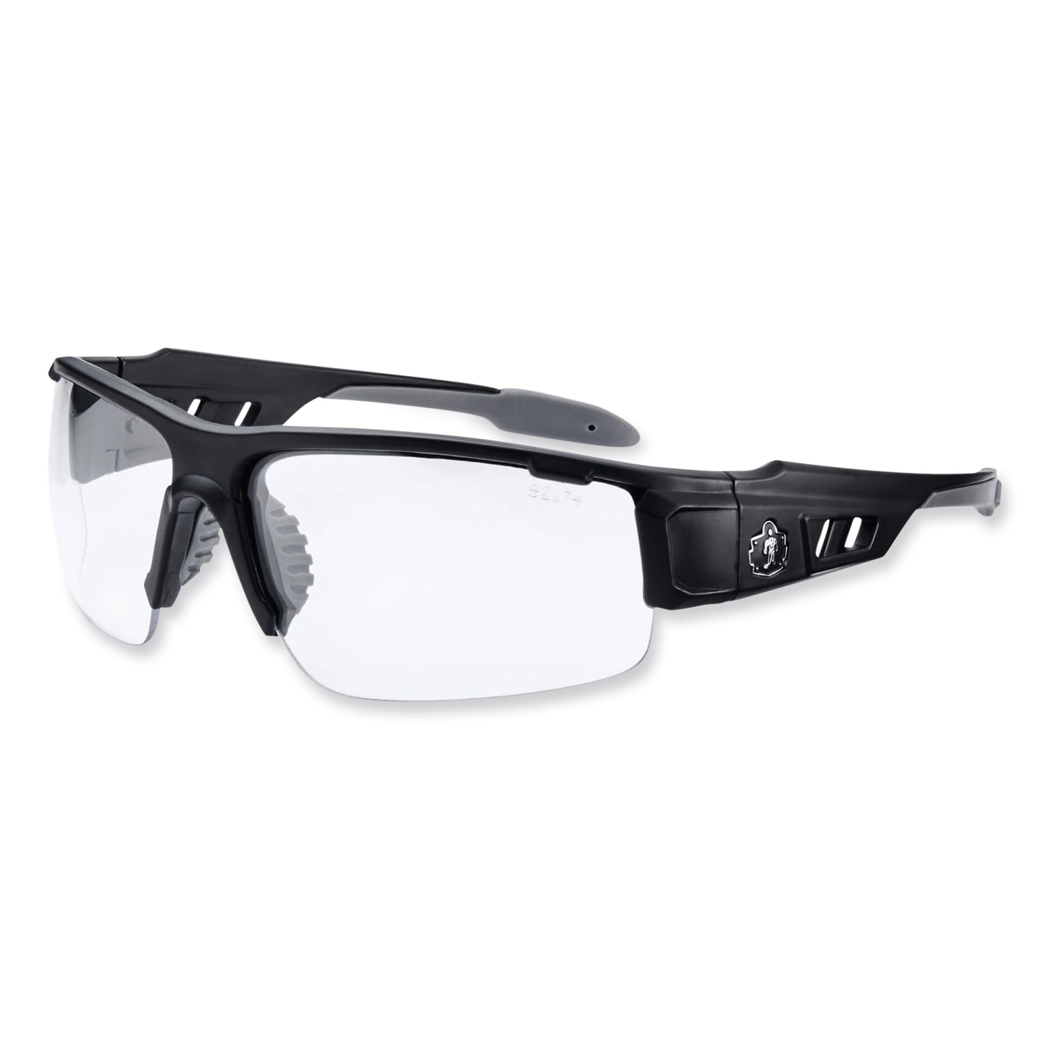 ergodyne® Skullerz Dagr Safety Glasses, Matte Black Nylon Impact Frame, Clear Polycarbonate Lens