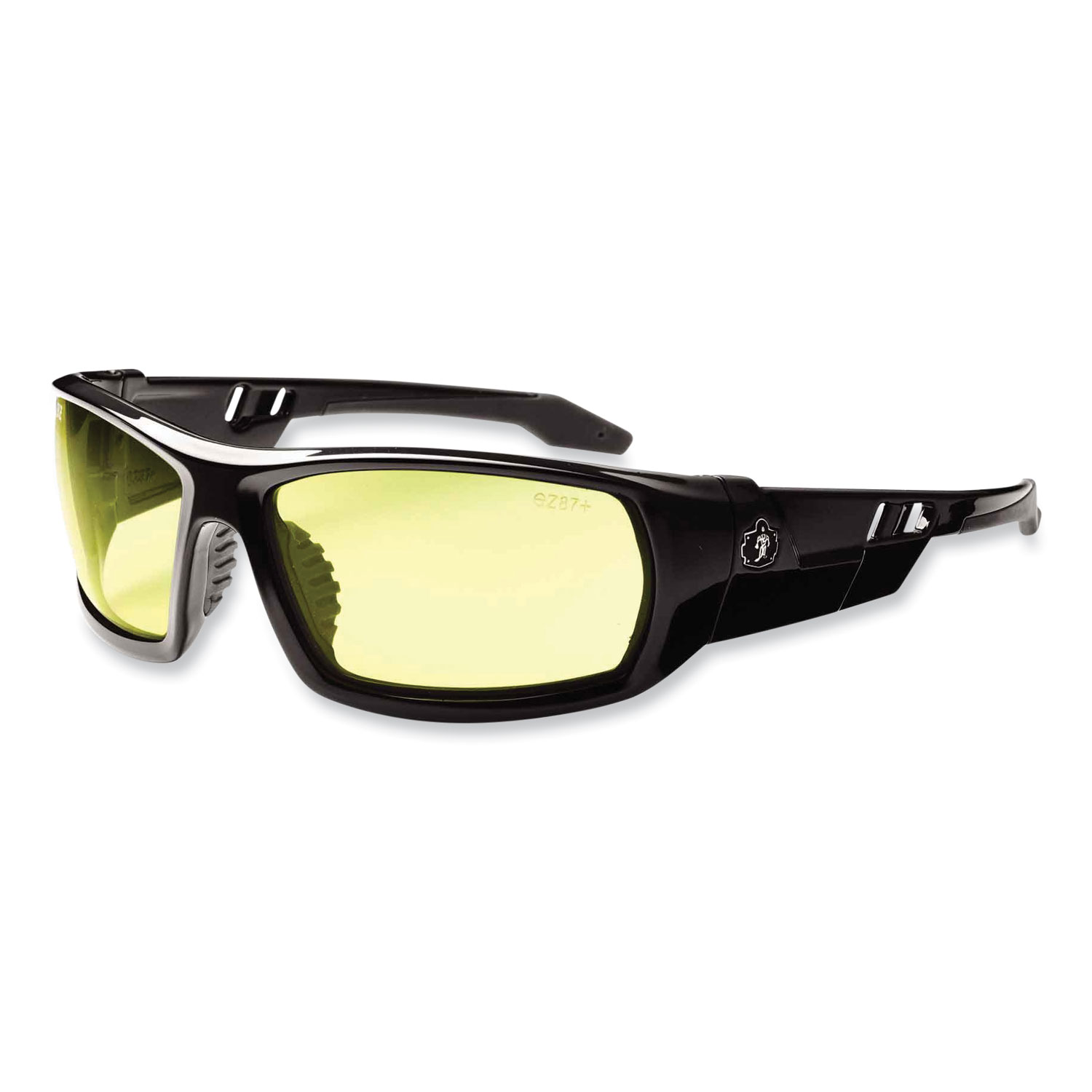 ergodyne® Skullerz Odin Safety Glasses, Black Nylon Impact Frame, Yellow Polycarbonate Lens