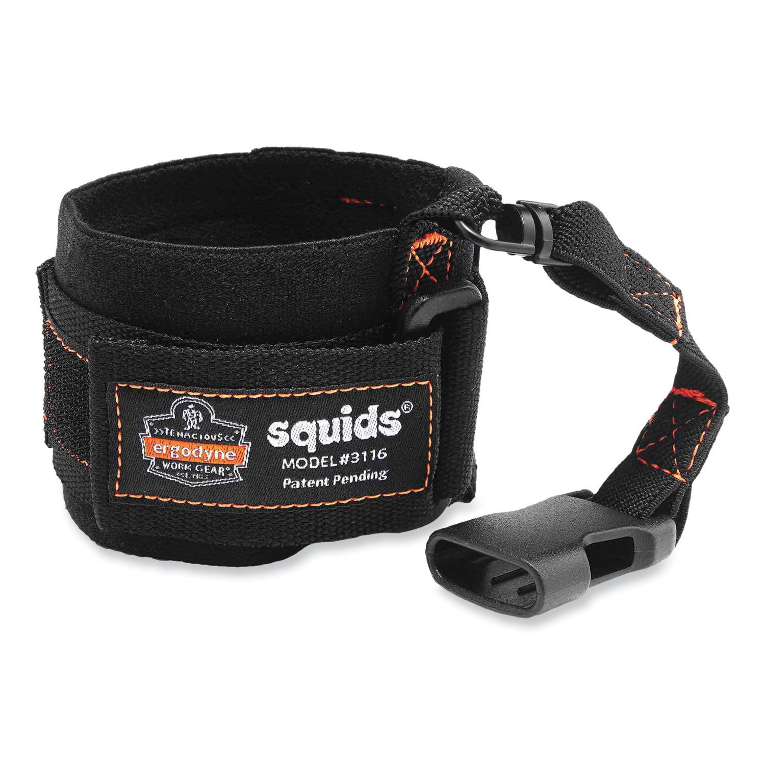 Squids 3116 Pull-On Wrist Lanyard with Buckle, 3 lb Max Working Capacity, 7.5″ Long, Black